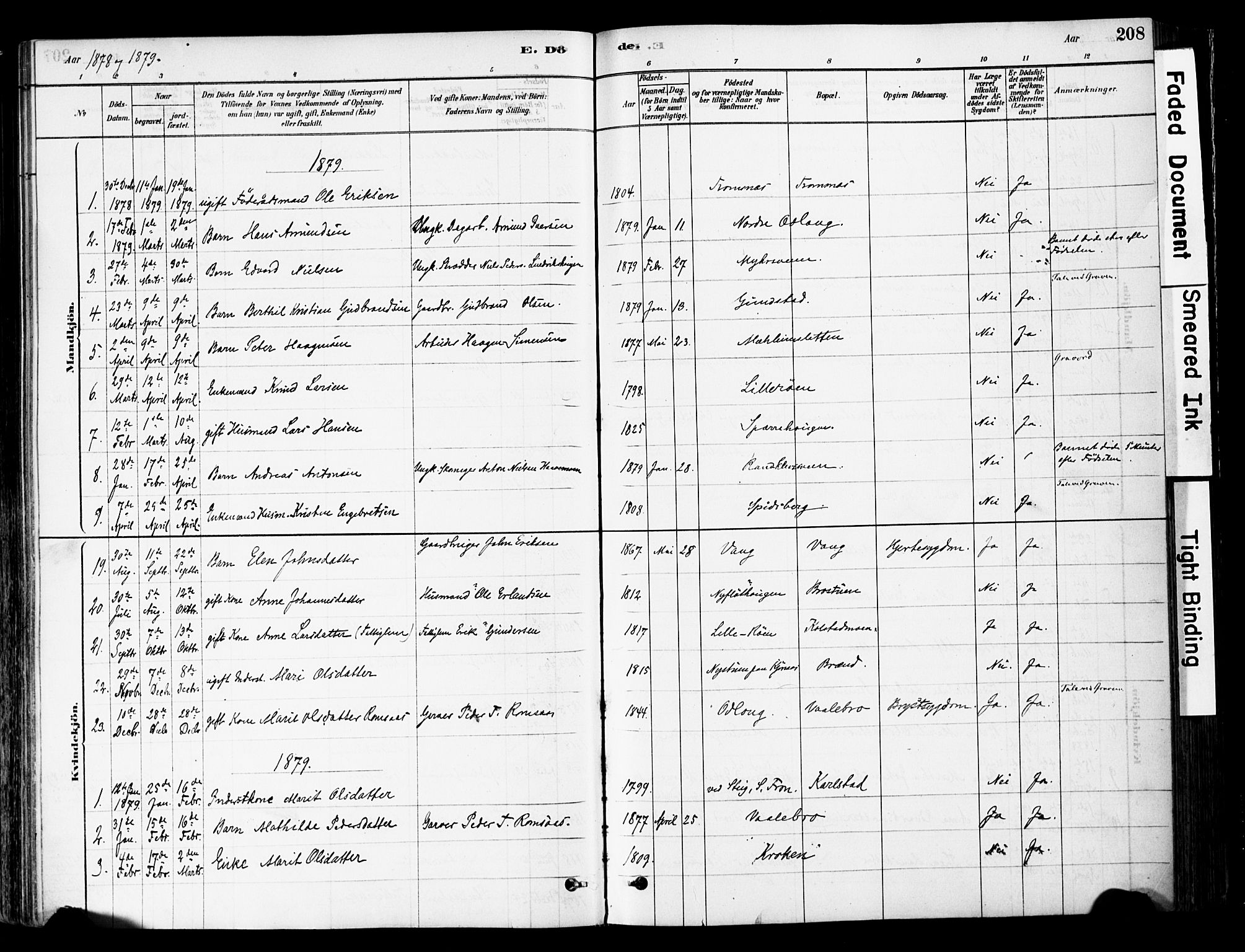 Ringebu prestekontor, AV/SAH-PREST-082/H/Ha/Haa/L0008: Parish register (official) no. 8, 1878-1898, p. 208