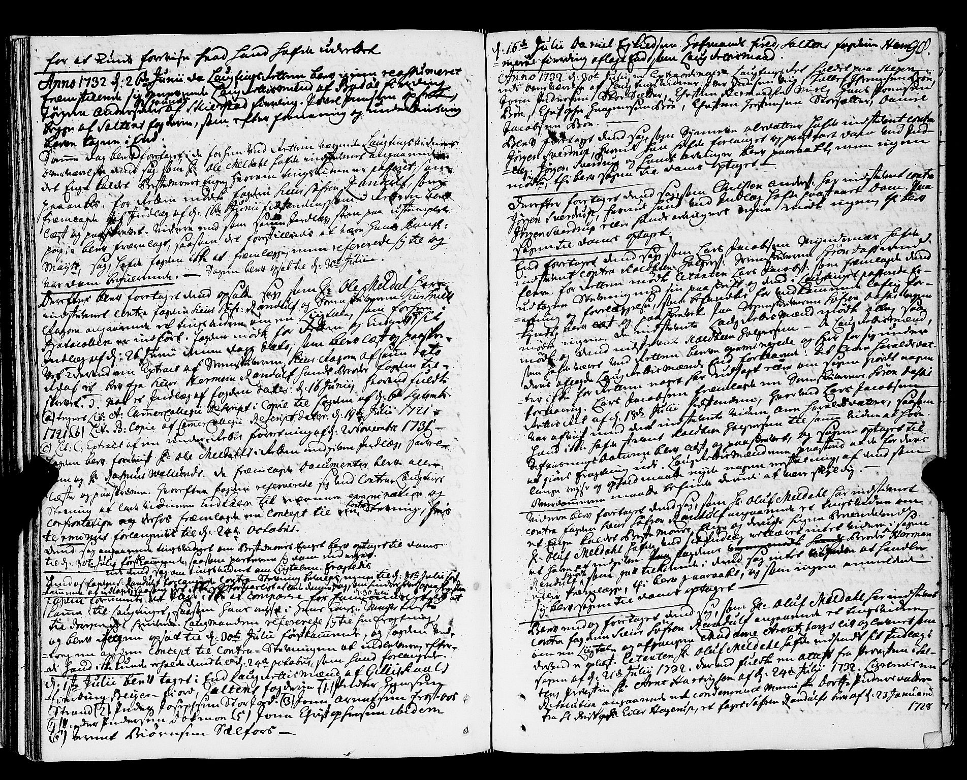 Nordland og Finnmarks lagstol, AV/SAT-A-5608/X/L0006: Justisprotokoll, 1730-1740, p. 97b-98a