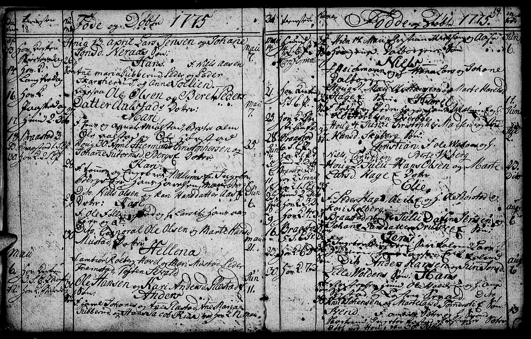 Vardal prestekontor, SAH/PREST-100/H/Ha/Hab/L0001: Parish register (copy) no. 1, 1771-1790, p. 18-19