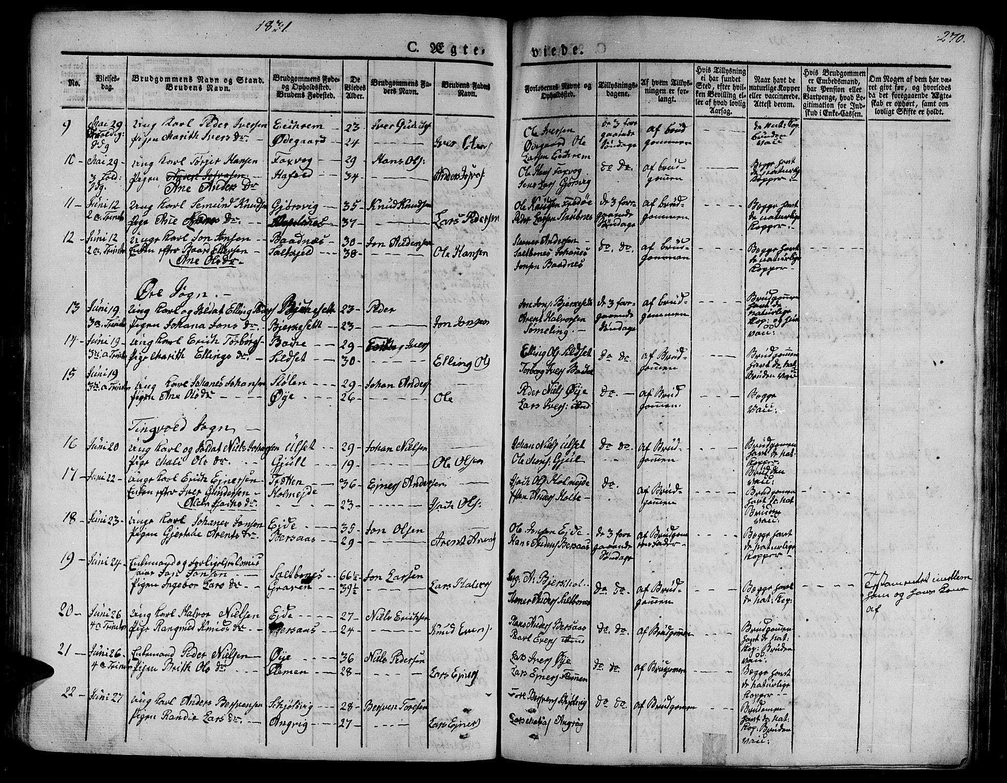 Ministerialprotokoller, klokkerbøker og fødselsregistre - Møre og Romsdal, SAT/A-1454/586/L0983: Parish register (official) no. 586A09, 1829-1843, p. 270
