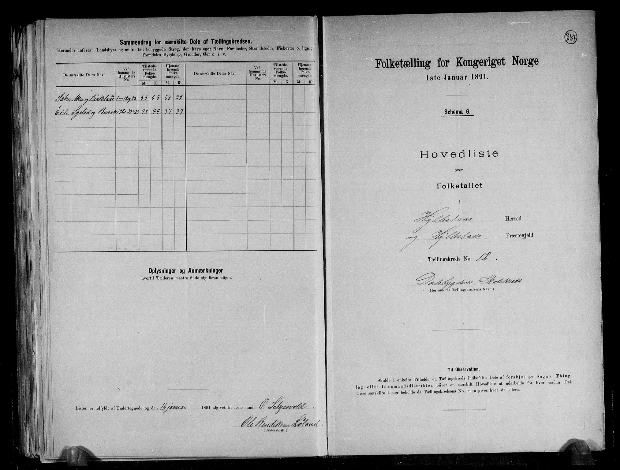 RA, 1891 census for 1413 Hyllestad, 1891, p. 27