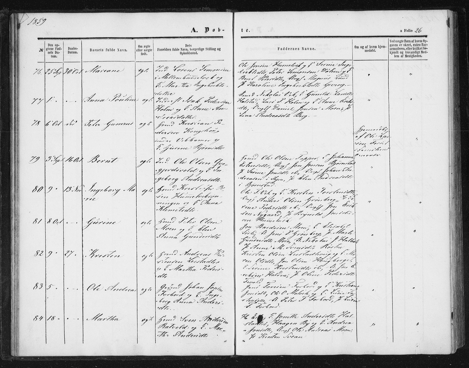 Ministerialprotokoller, klokkerbøker og fødselsregistre - Sør-Trøndelag, SAT/A-1456/616/L0408: Parish register (official) no. 616A05, 1857-1865, p. 26