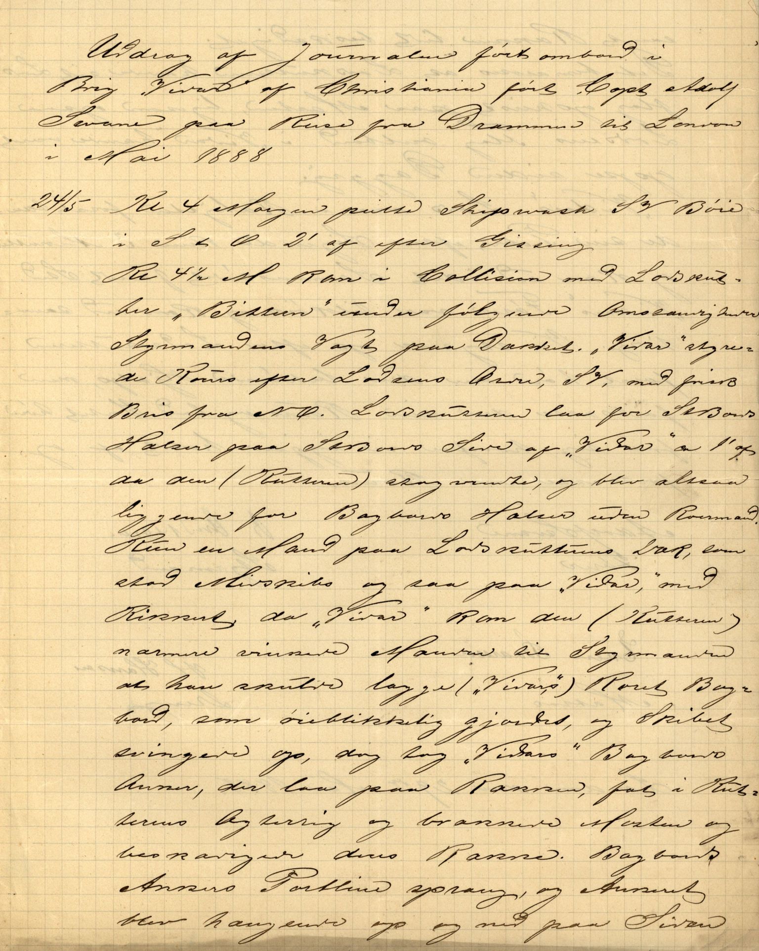 Pa 63 - Østlandske skibsassuranceforening, VEMU/A-1079/G/Ga/L0022/0004: Havaridokumenter / Try, Tre Brødre, Vidar, Elisa, Dagny, 1888, p. 18