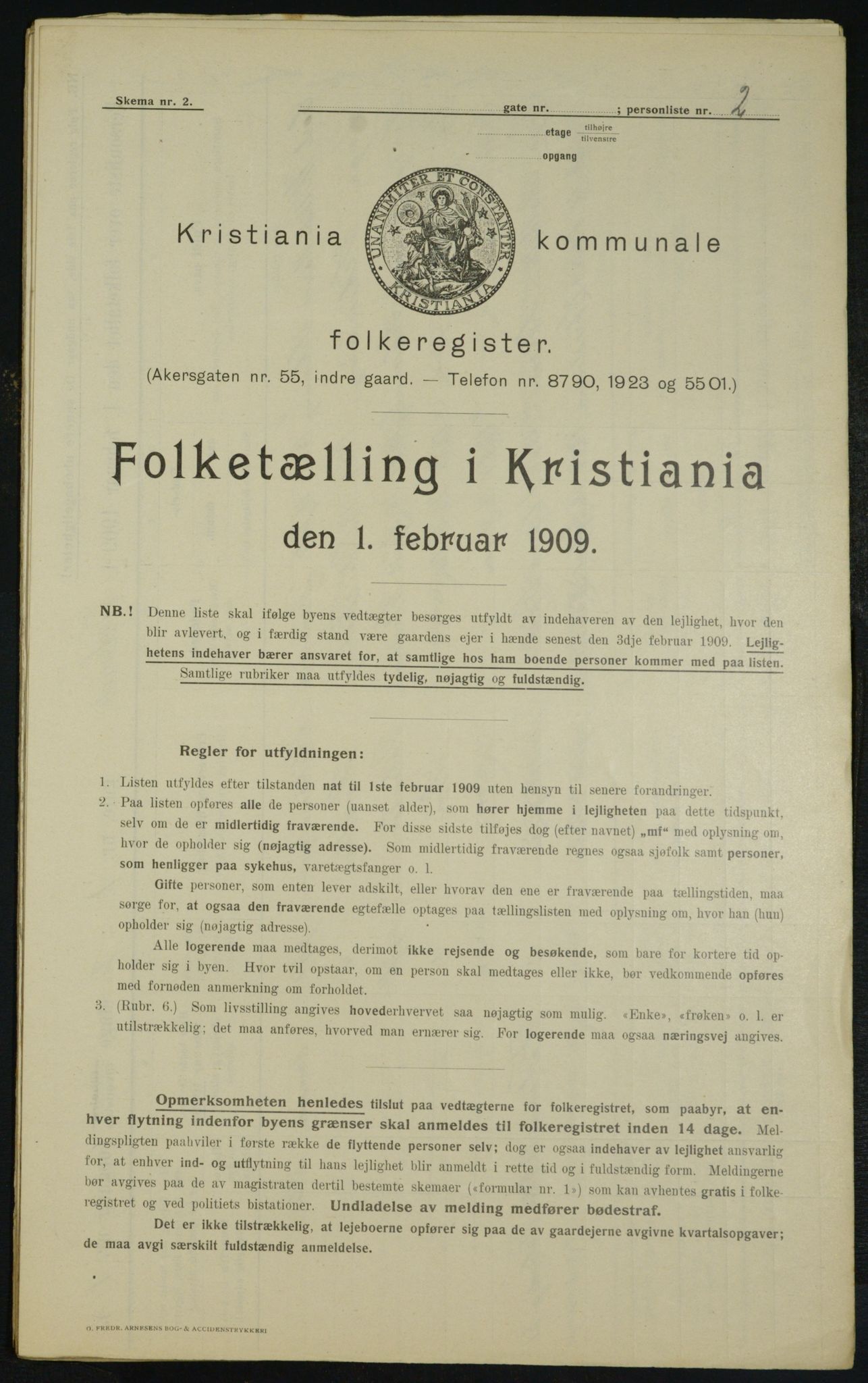 OBA, Municipal Census 1909 for Kristiania, 1909, p. 15910