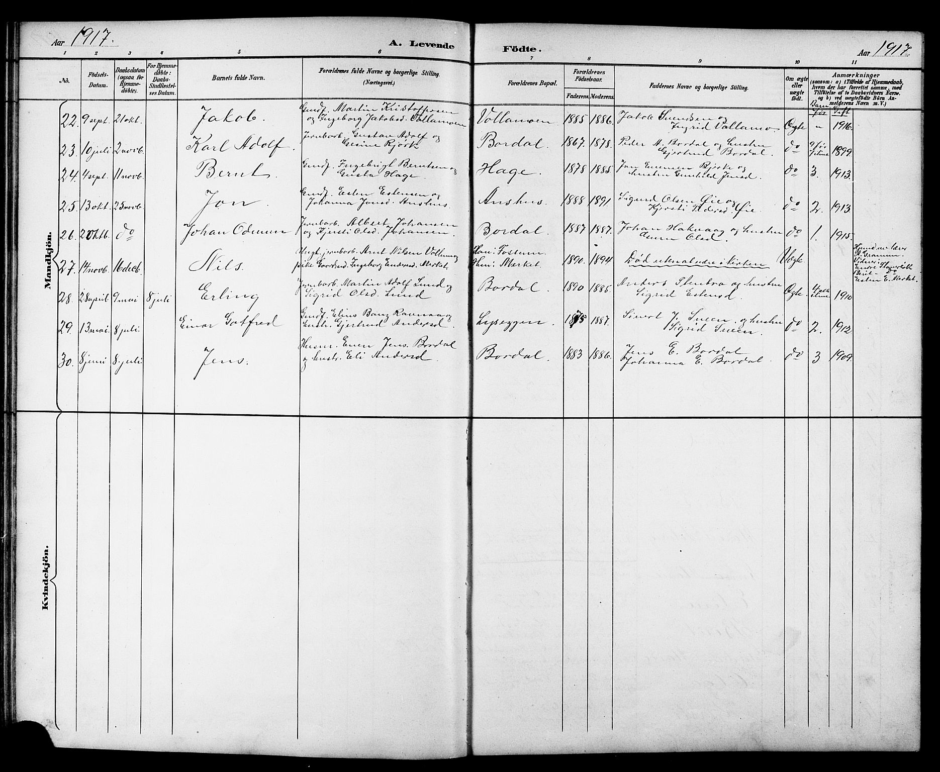 Ministerialprotokoller, klokkerbøker og fødselsregistre - Sør-Trøndelag, AV/SAT-A-1456/689/L1044: Parish register (copy) no. 689C03, 1893-1922