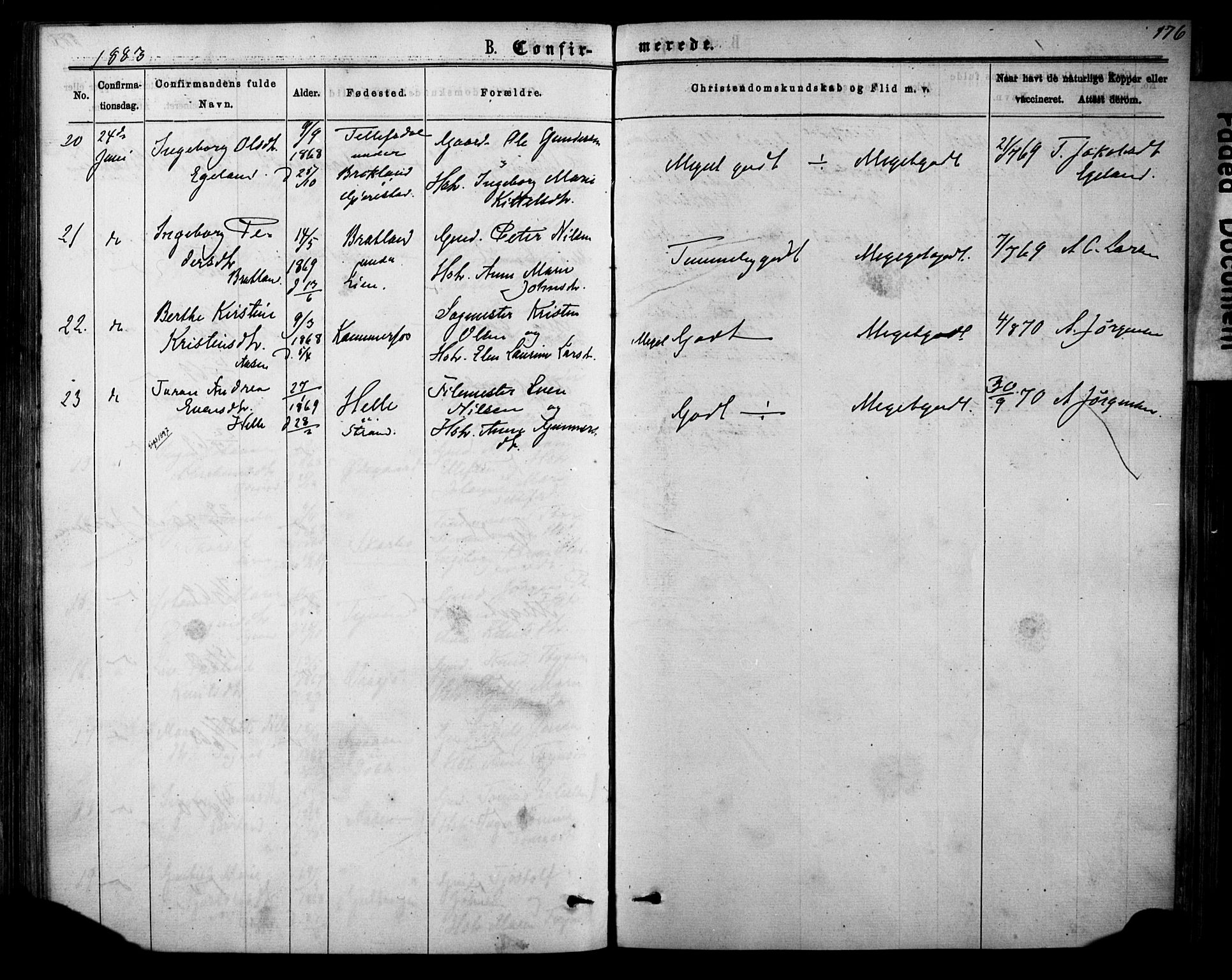 Sannidal kirkebøker, AV/SAKO-A-296/F/Fa/L0014: Parish register (official) no. 14, 1874-1883, p. 176