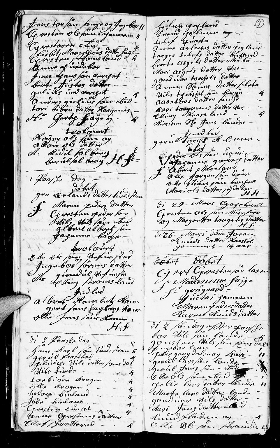 Holt sokneprestkontor, AV/SAK-1111-0021/F/Fb/L0004: Parish register (copy) no. B 4, 1730-1746, p. 9