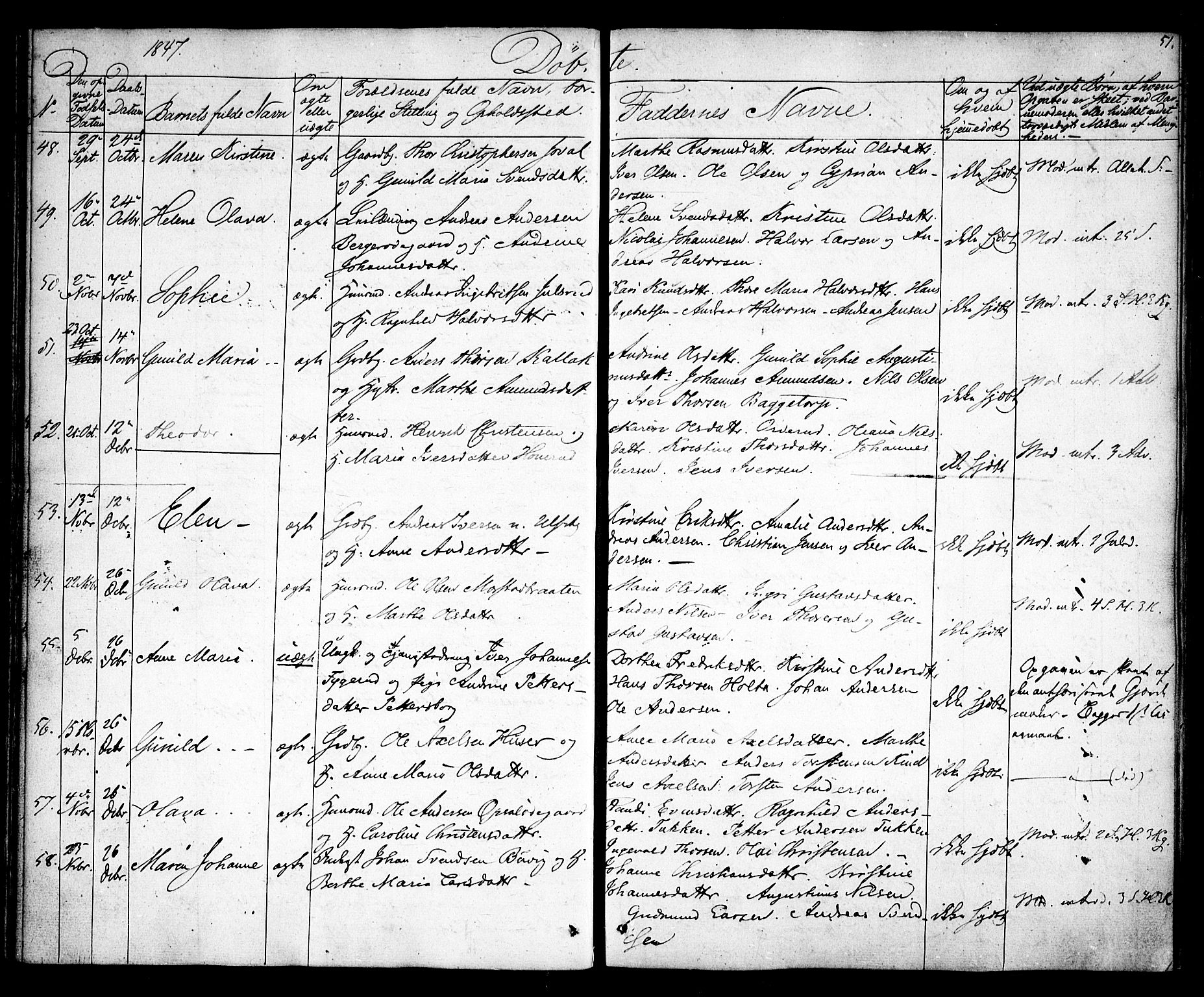 Rødenes prestekontor Kirkebøker, AV/SAO-A-2005/F/Fa/L0005: Parish register (official) no. I 5, 1838-1849, p. 51