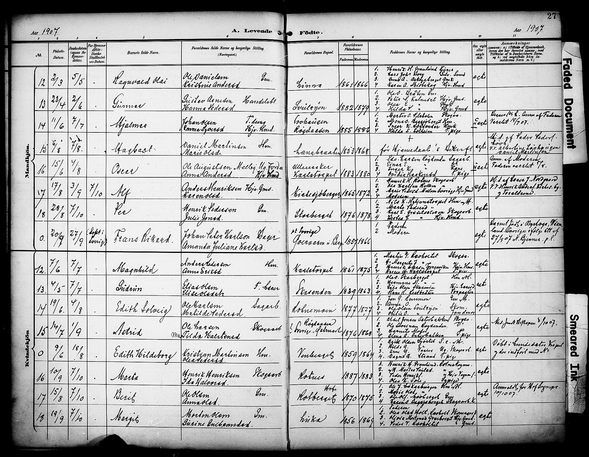 Grue prestekontor, SAH/PREST-036/H/Ha/Haa/L0014: Parish register (official) no. 14, 1898-1915, p. 27