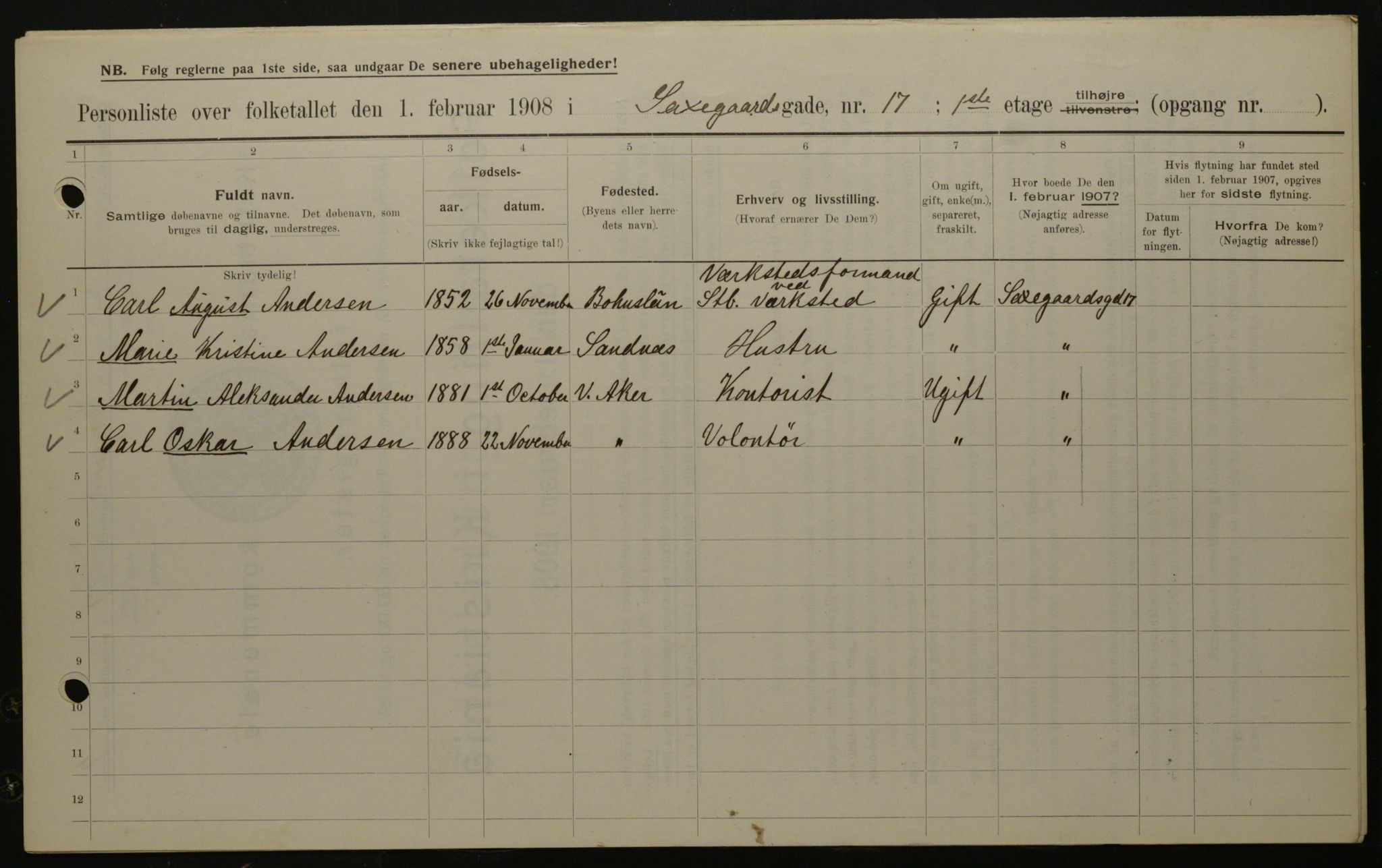 OBA, Municipal Census 1908 for Kristiania, 1908, p. 80546