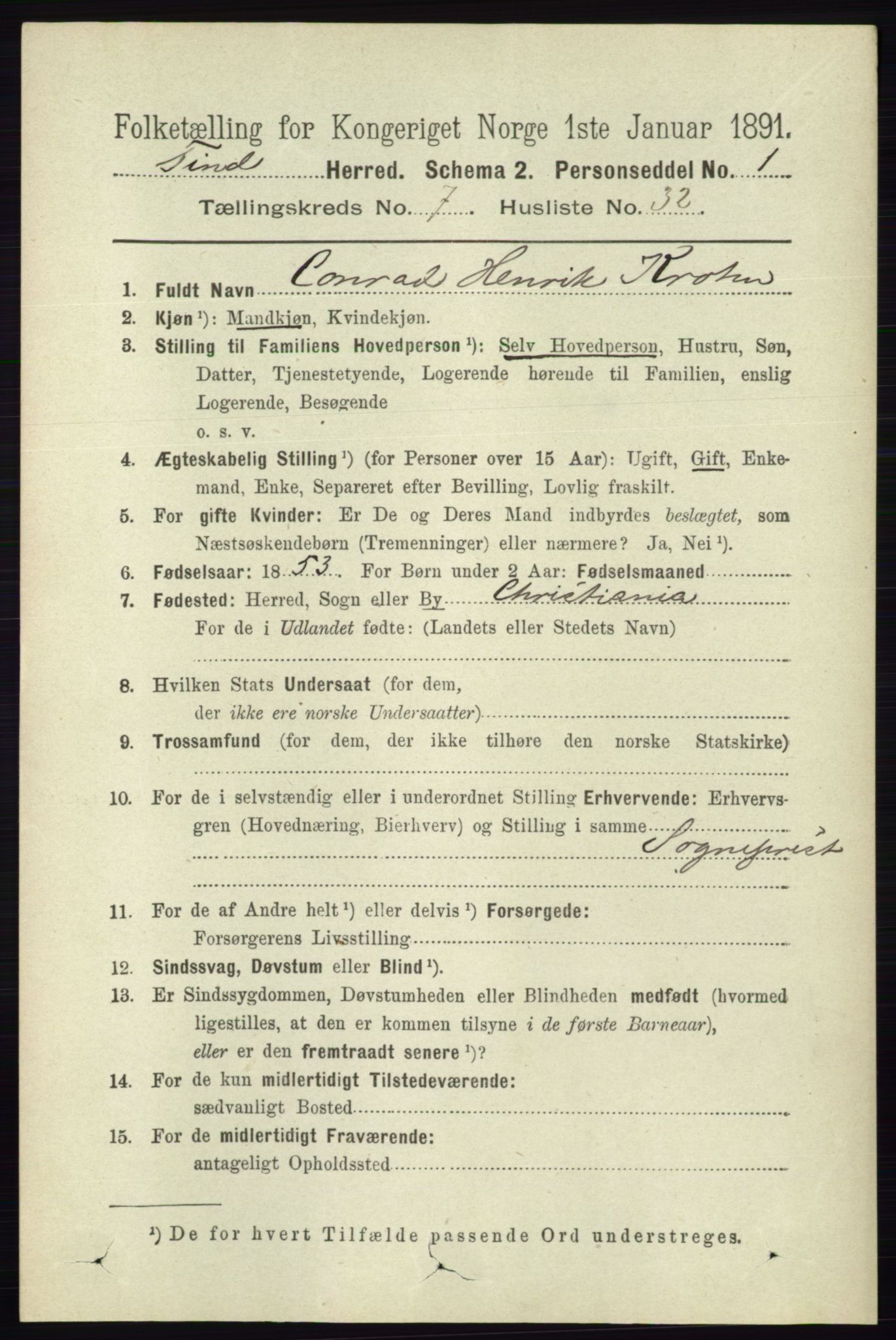 RA, 1891 census for 0826 Tinn, 1891, p. 1589