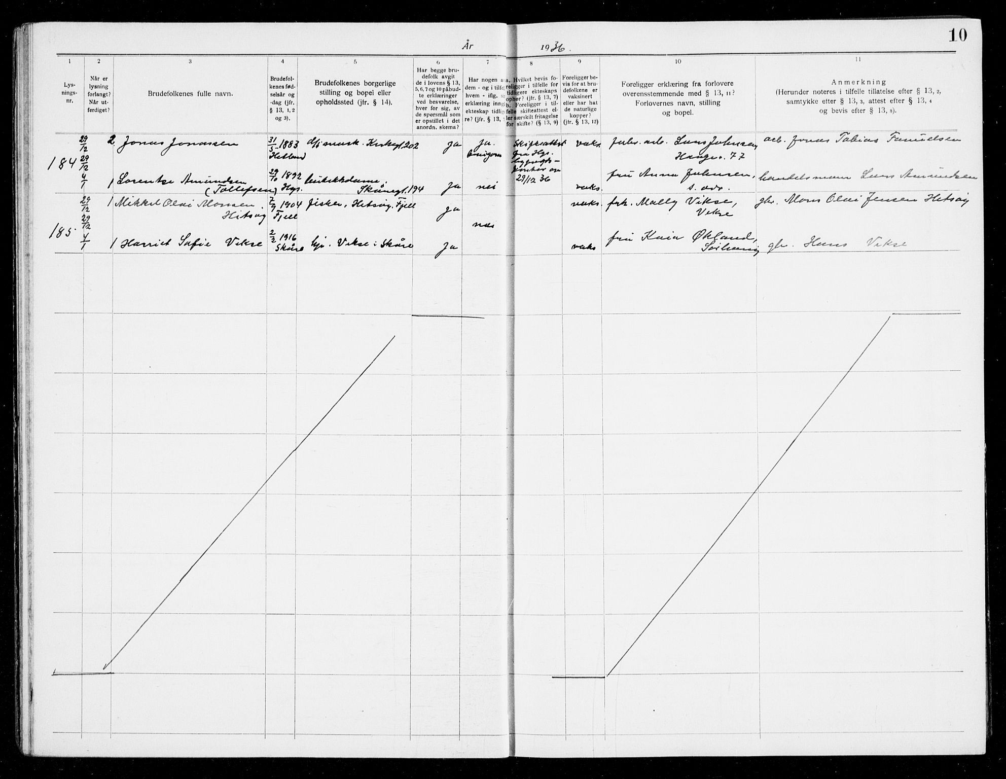Haugesund sokneprestkontor, SAST/A -101863/I/Ie/L0008: Banns register no. VIII 8, 1936-1941, p. 10