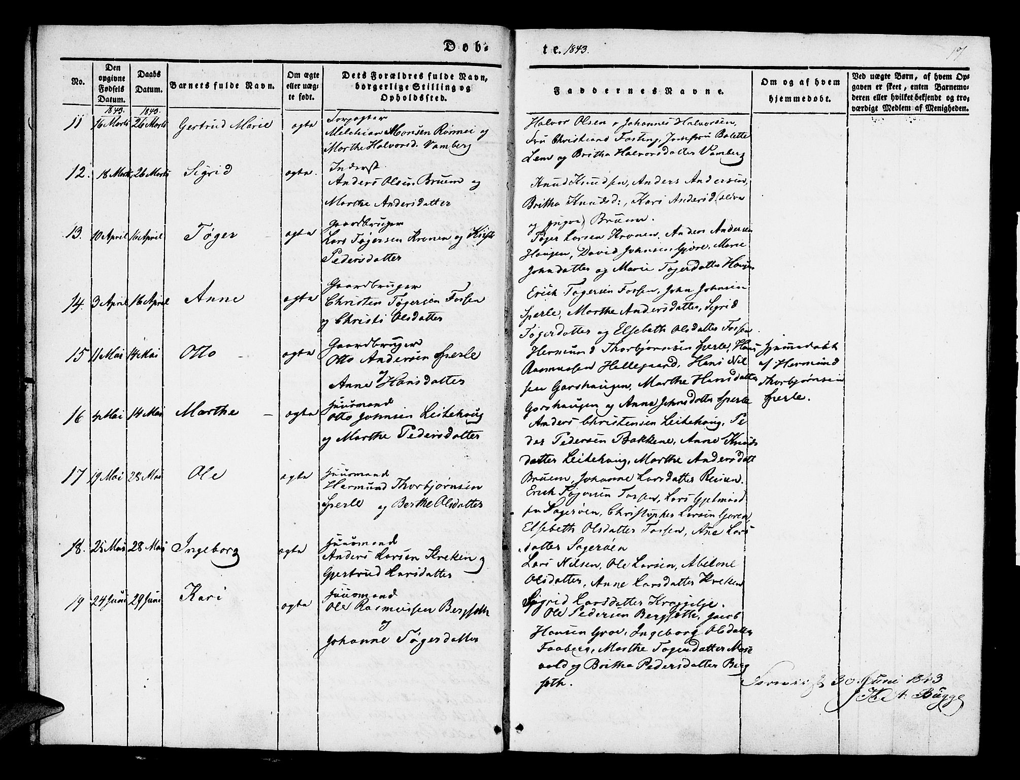 Jostedal sokneprestembete, SAB/A-80601/H/Haa/Haaa/L0004: Parish register (official) no. A 4, 1837-1848, p. 17