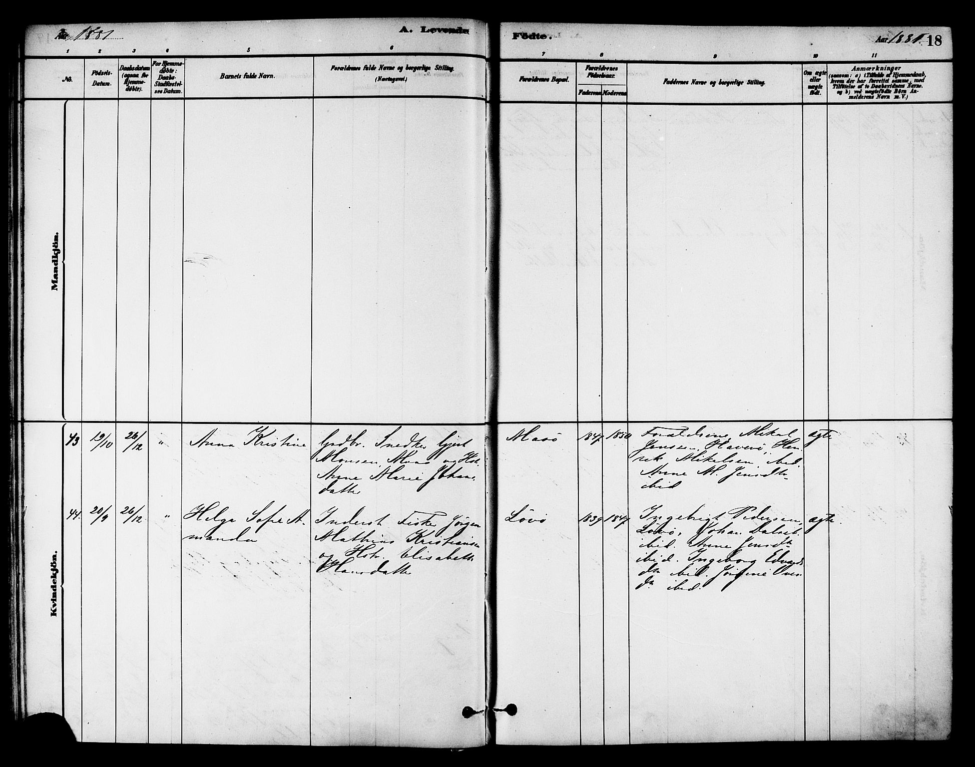 Ministerialprotokoller, klokkerbøker og fødselsregistre - Nord-Trøndelag, SAT/A-1458/784/L0672: Parish register (official) no. 784A07, 1880-1887, p. 18