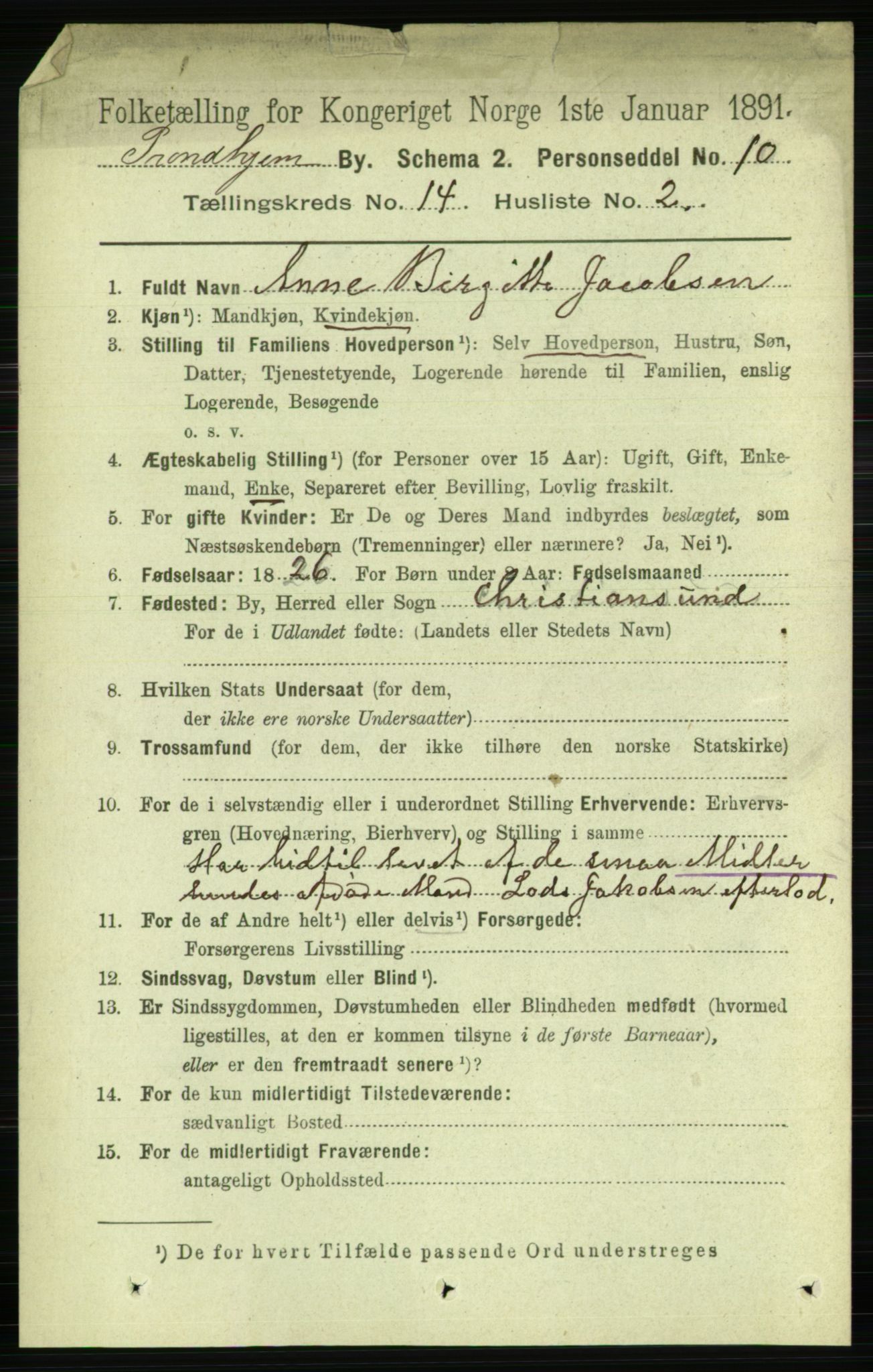 RA, 1891 census for 1601 Trondheim, 1891, p. 10918