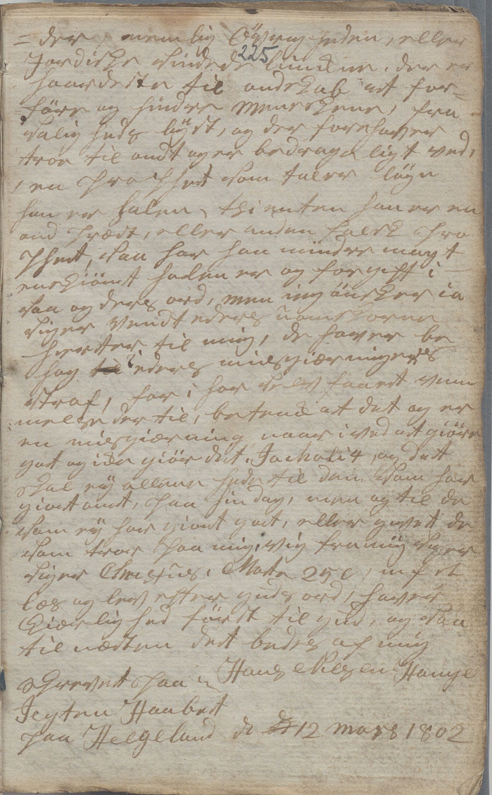 Heggtveitsamlingen, TMF/A-1007/H/L0048/0004: Brev, kopibøker. / "Schelbred I", 1787-1824, p. 225