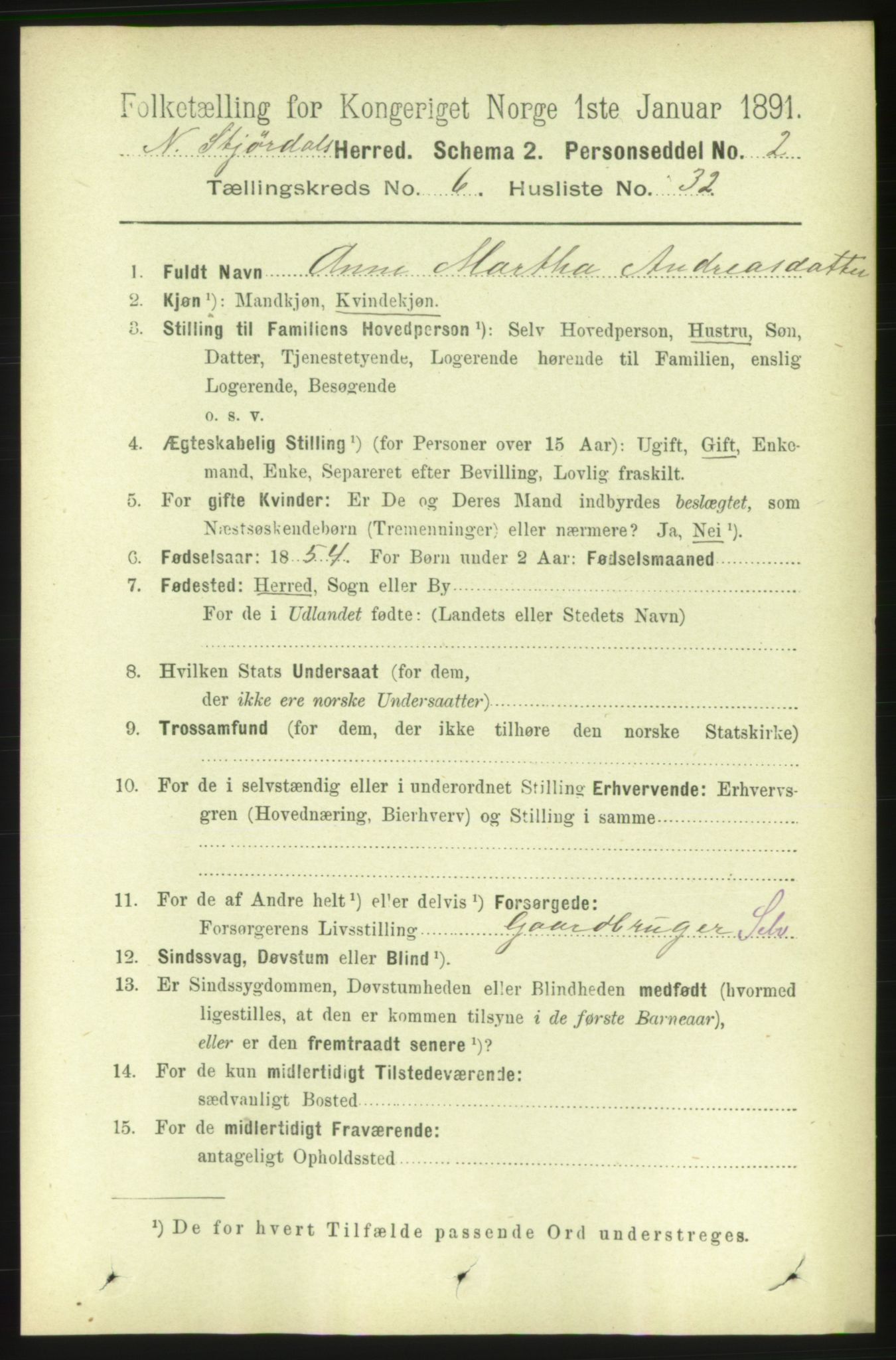 RA, 1891 census for 1714 Nedre Stjørdal, 1891, p. 2748