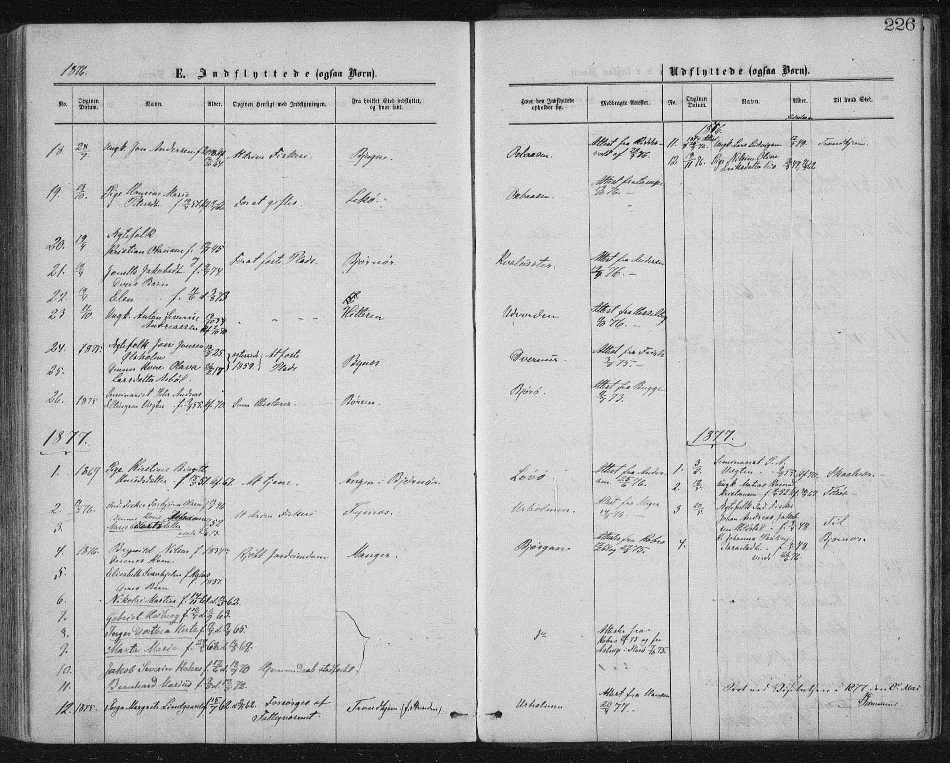 Ministerialprotokoller, klokkerbøker og fødselsregistre - Nord-Trøndelag, SAT/A-1458/771/L0596: Parish register (official) no. 771A03, 1870-1884, p. 226