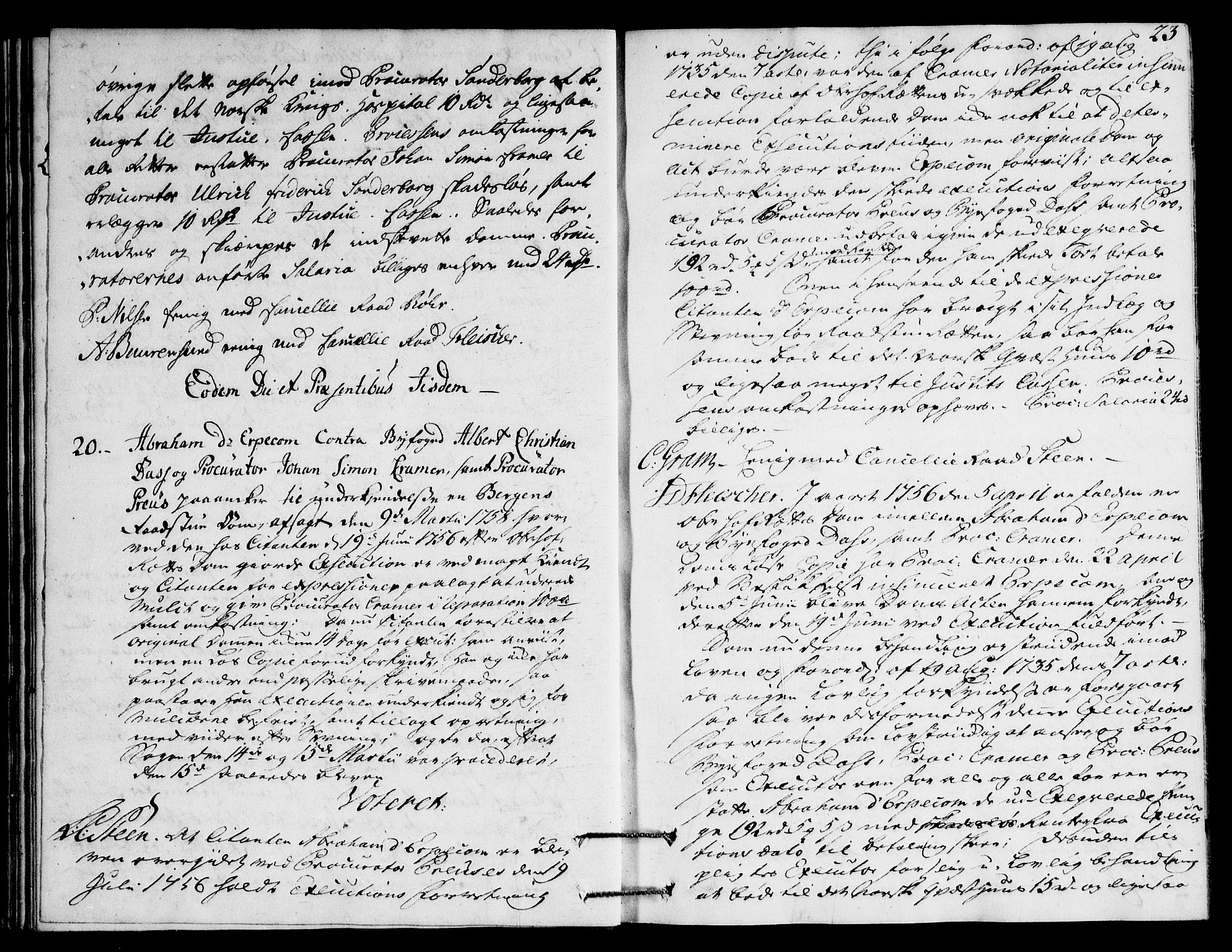Overhoffretten 1667-1797, AV/RA-EA-2884/Ac/L0196: Voteringsprotokoll, 1759, p. 22b-23a