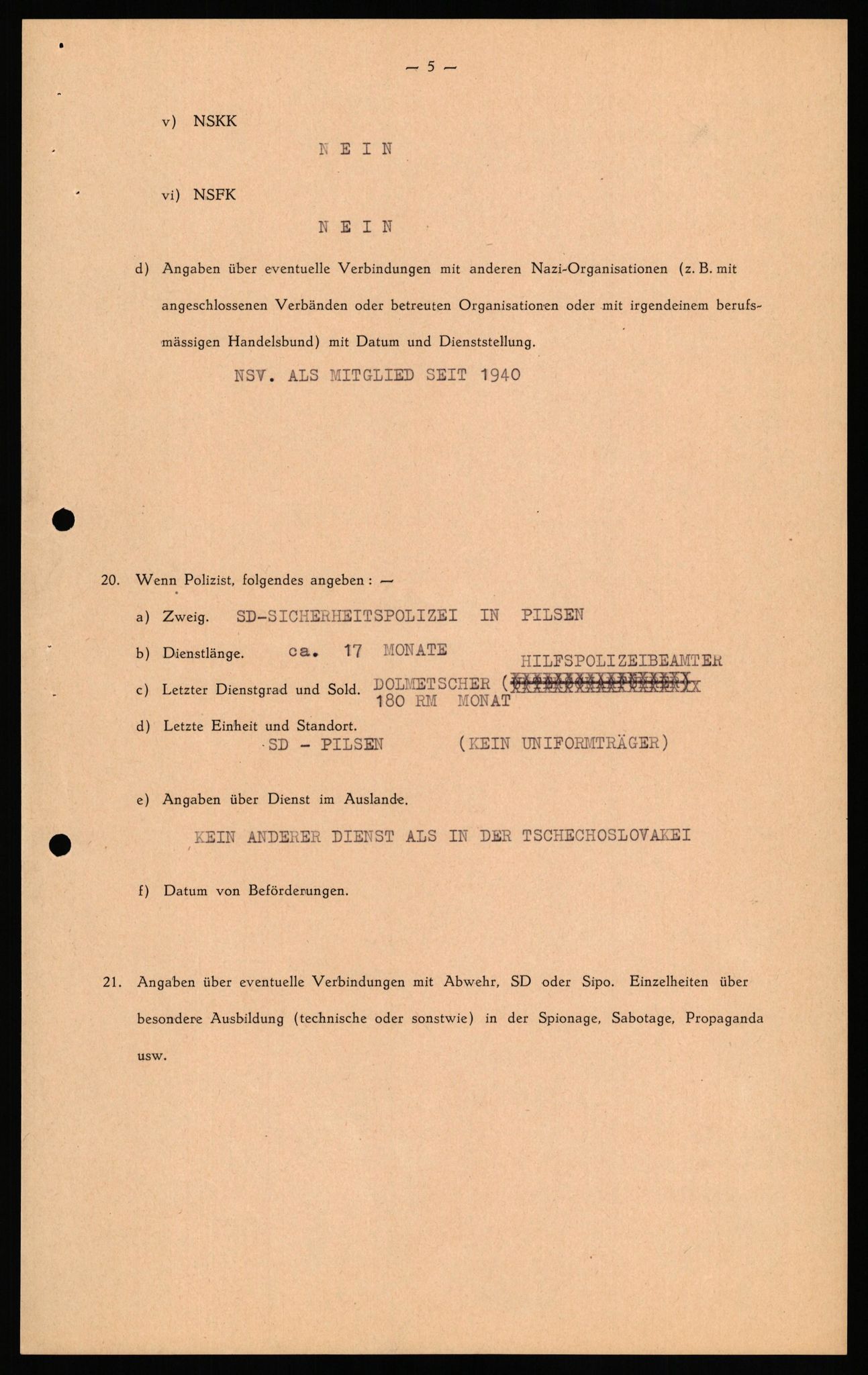 Forsvaret, Forsvarets overkommando II, AV/RA-RAFA-3915/D/Db/L0041: CI Questionaires.  Diverse nasjonaliteter., 1945-1946, p. 358