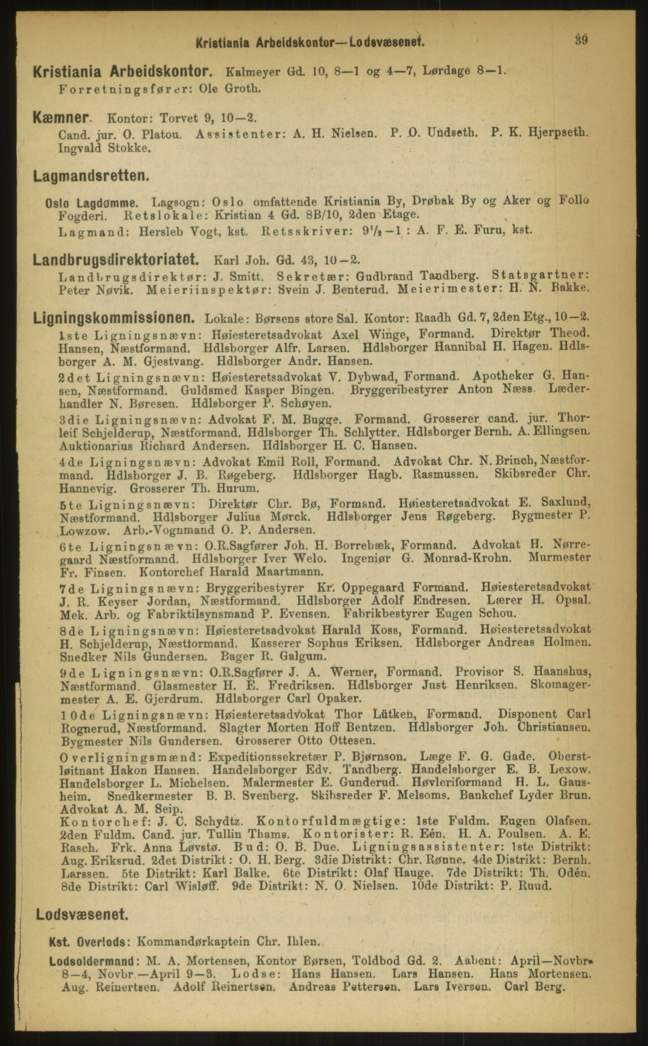 Kristiania/Oslo adressebok, PUBL/-, 1899, p. 39