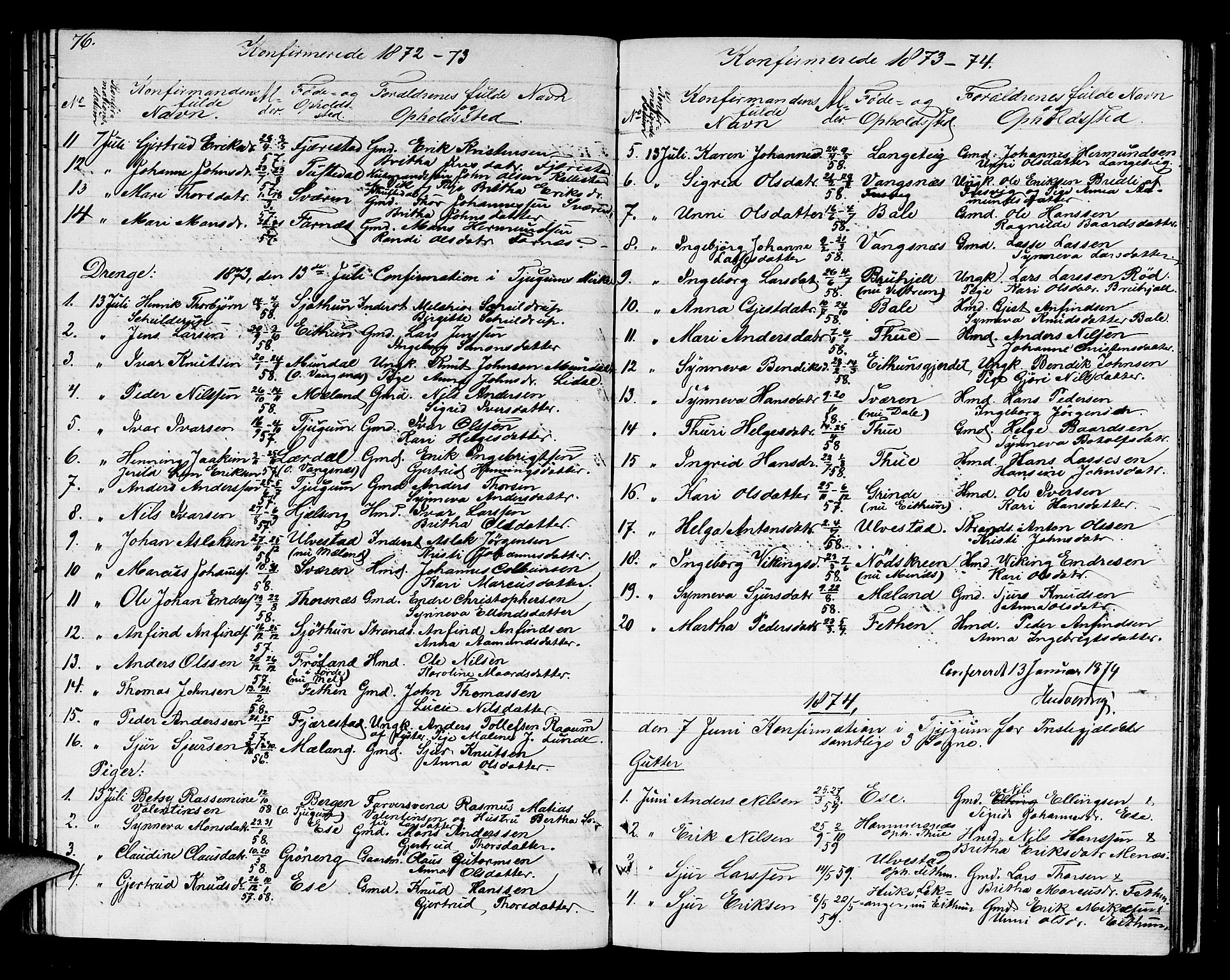 Balestrand sokneprestembete, AV/SAB-A-79601/H/Hab/Haba/L0001: Parish register (copy) no. A 1, 1853-1880, p. 76