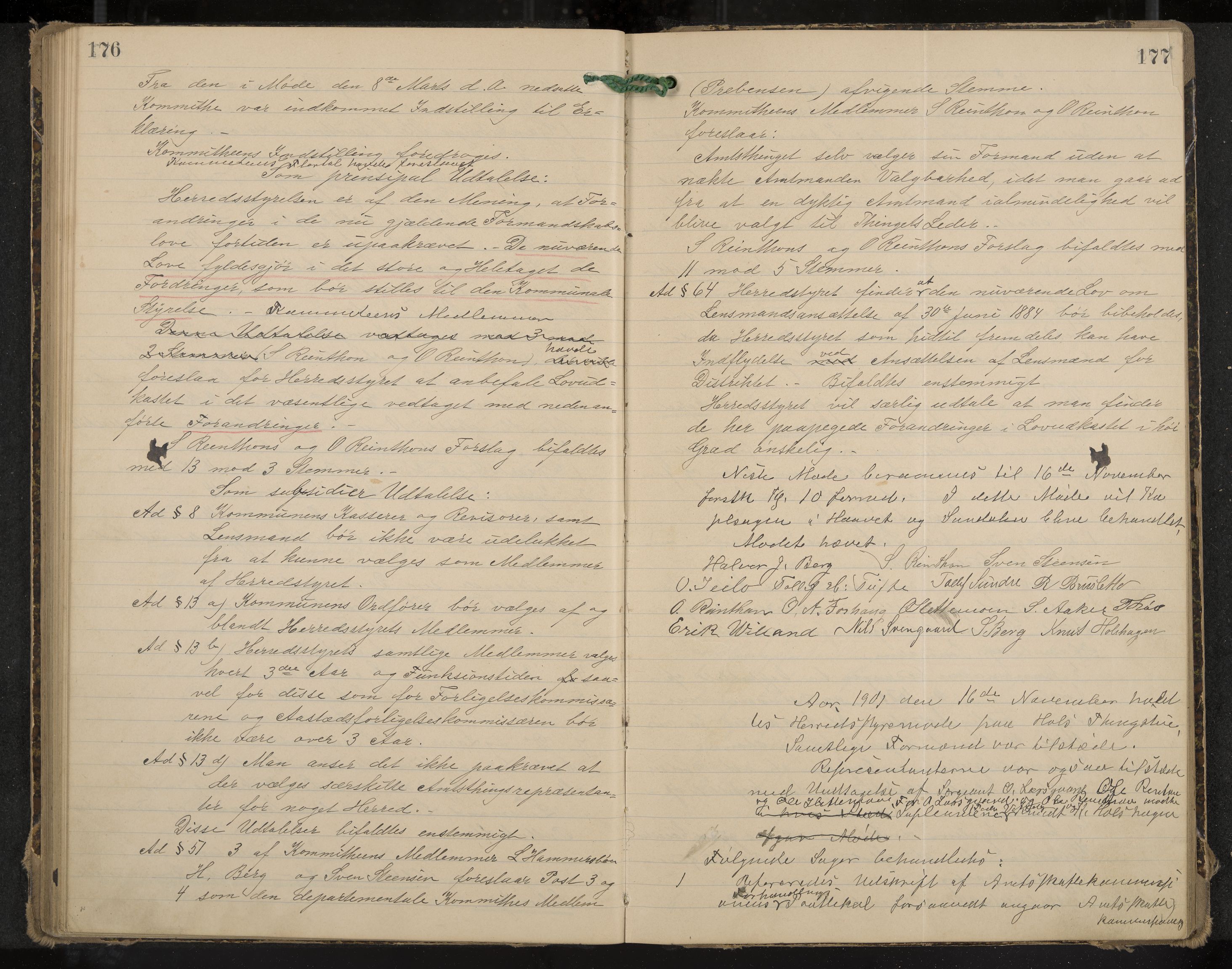 Hol formannskap og sentraladministrasjon, IKAK/0620021-1/A/L0003: Møtebok, 1897-1904, p. 176-177