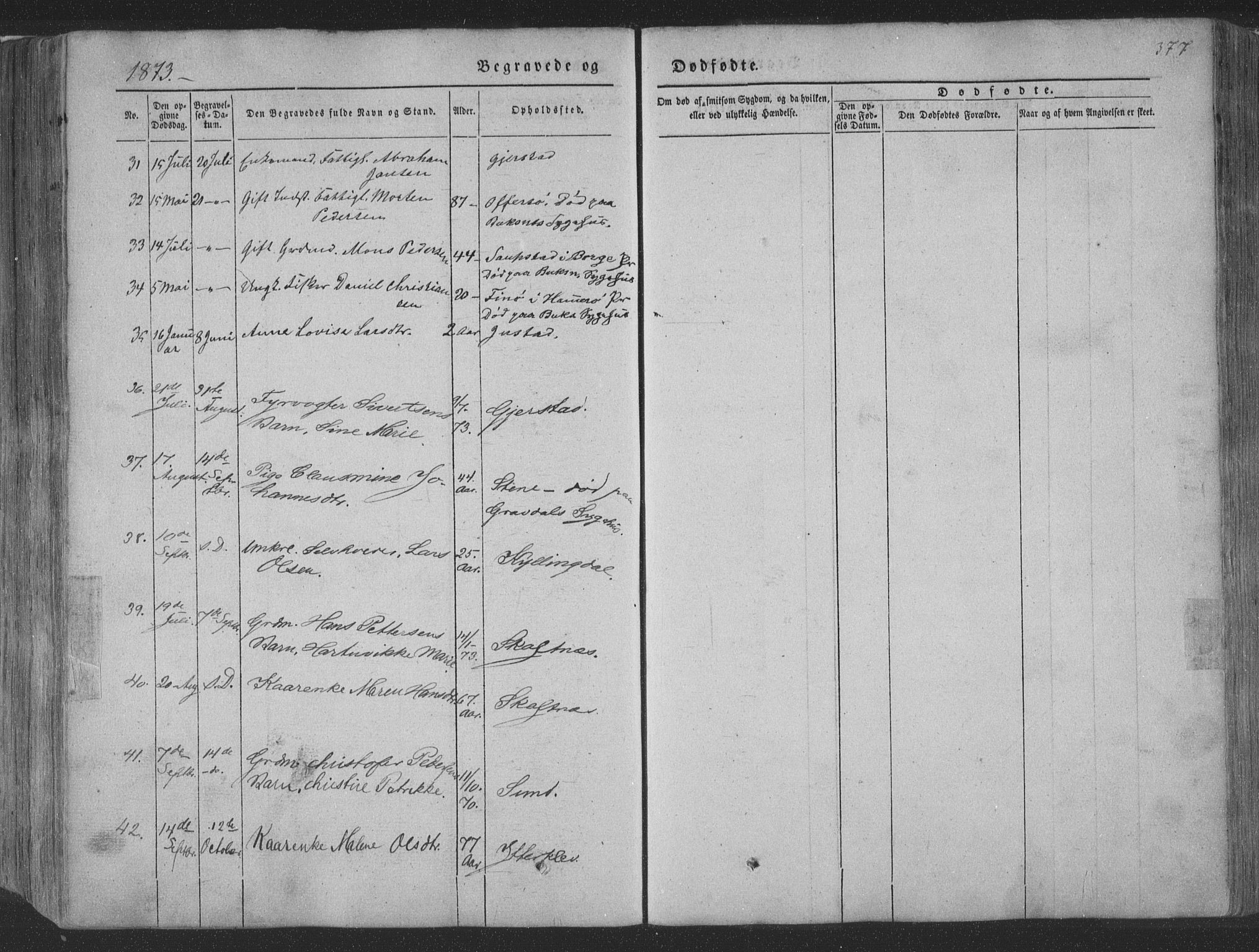 Ministerialprotokoller, klokkerbøker og fødselsregistre - Nordland, AV/SAT-A-1459/881/L1165: Parish register (copy) no. 881C02, 1854-1876, p. 377