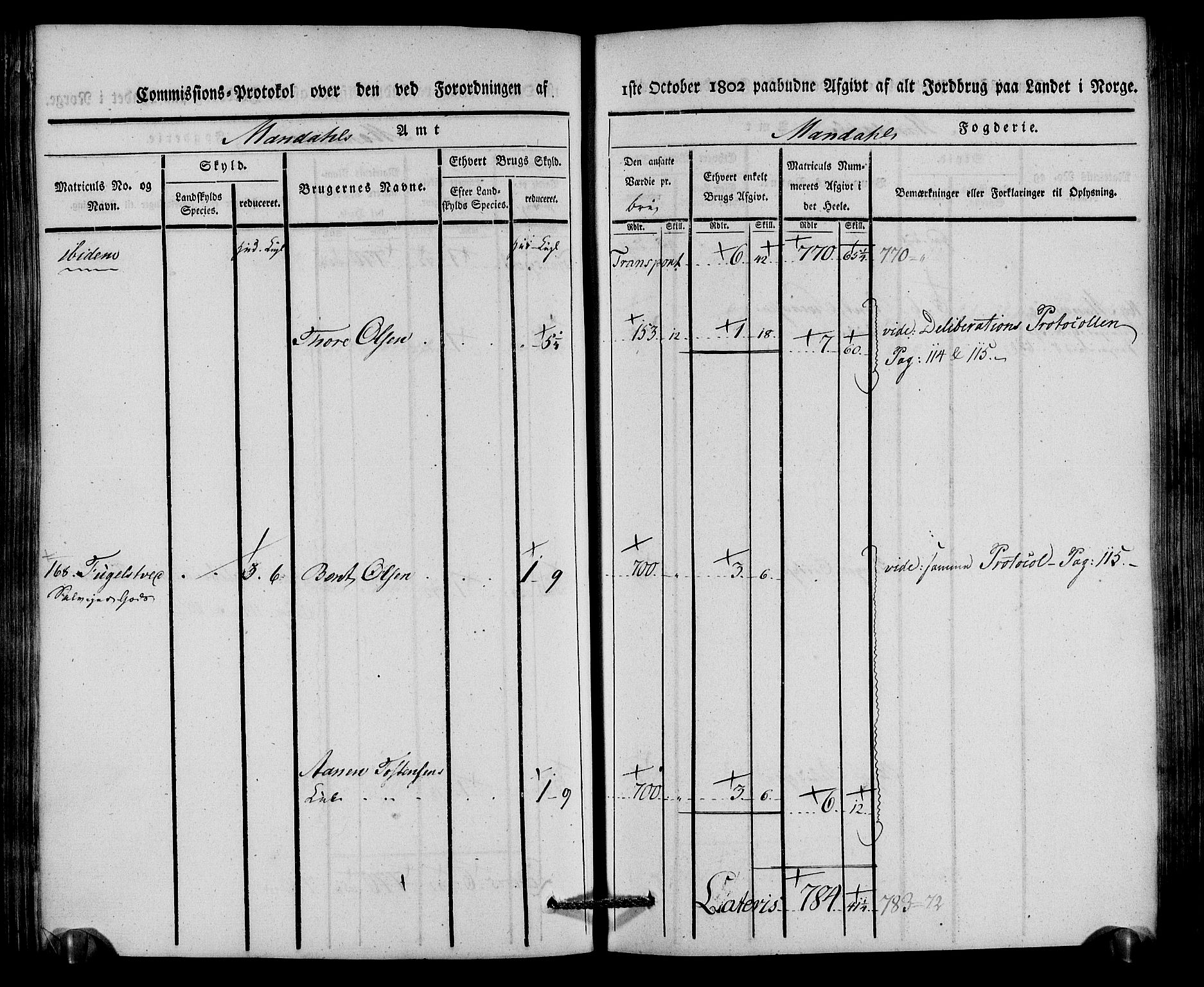 Rentekammeret inntil 1814, Realistisk ordnet avdeling, AV/RA-EA-4070/N/Ne/Nea/L0087: Mandal fogderi. Kommisjonsprotokoll "Nr. 1", for Holum, Halse, Harkmark, Øyslebø, Laudal og Finsland sogn, 1803, p. 163