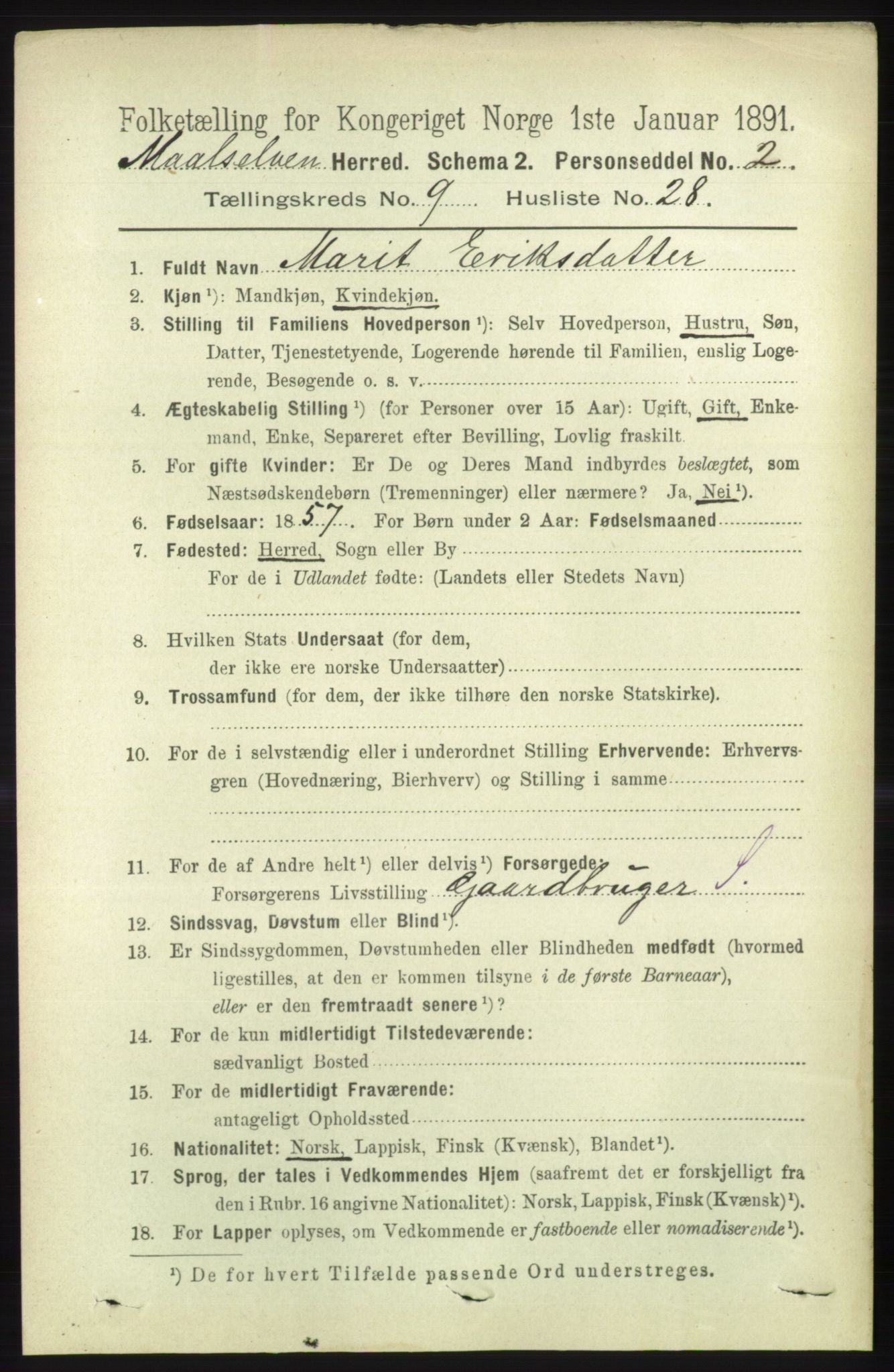 RA, 1891 census for 1924 Målselv, 1891, p. 2942
