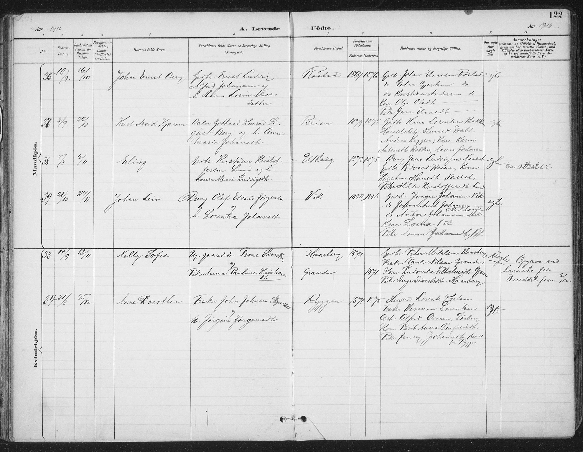 Ministerialprotokoller, klokkerbøker og fødselsregistre - Sør-Trøndelag, AV/SAT-A-1456/659/L0743: Parish register (official) no. 659A13, 1893-1910, p. 122