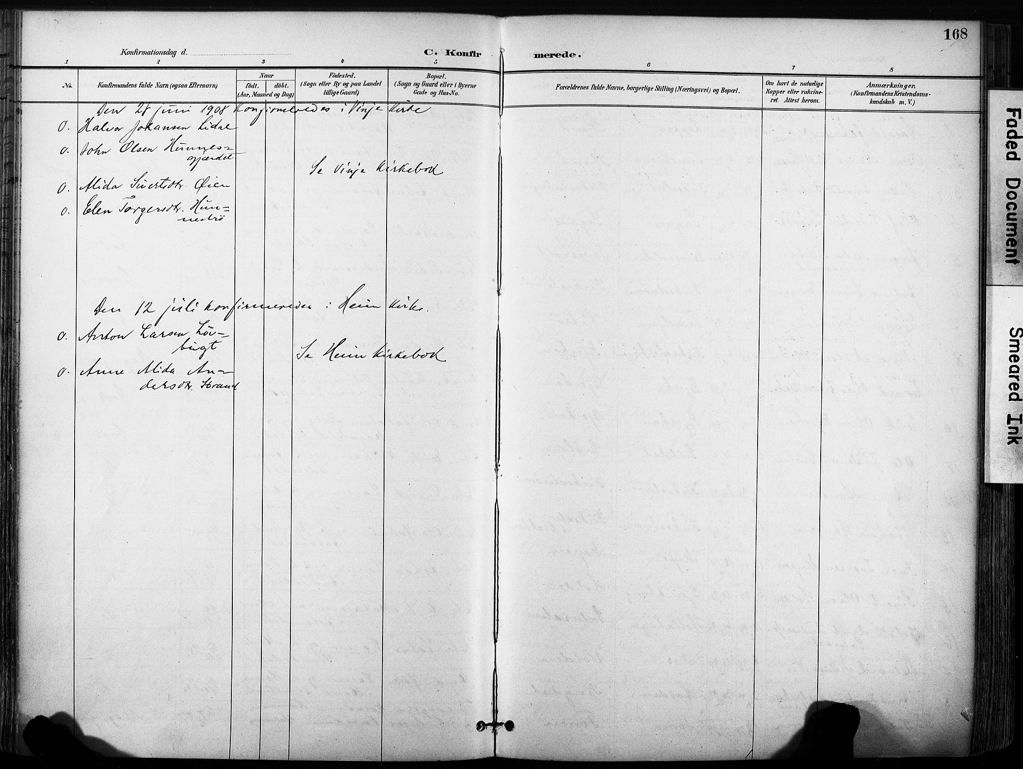 Ministerialprotokoller, klokkerbøker og fødselsregistre - Sør-Trøndelag, AV/SAT-A-1456/630/L0497: Parish register (official) no. 630A10, 1896-1910, p. 168