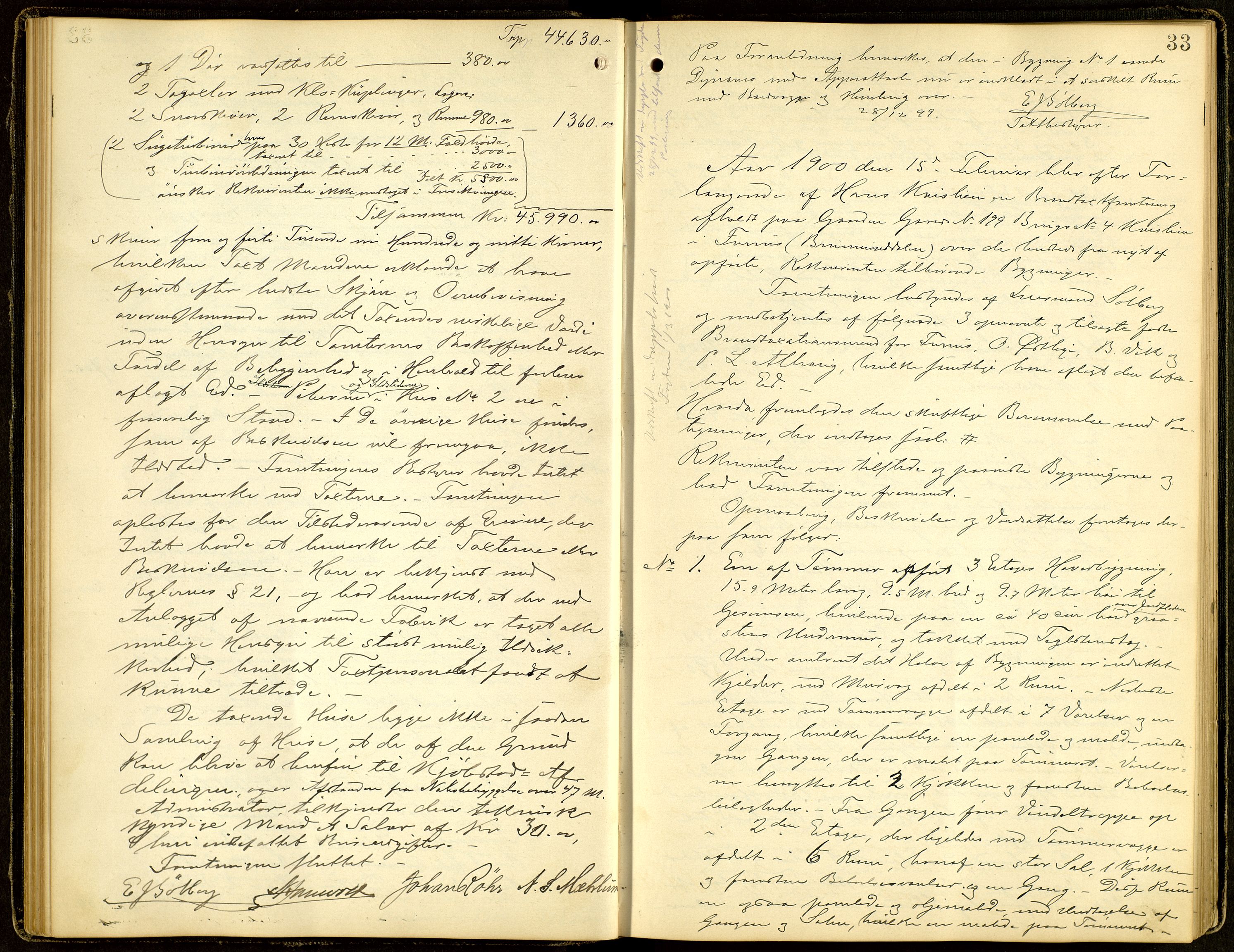 Norges Brannkasse, Furnes, AV/SAH-NBRANF-004/F/L0001: Branntakstprotokoll, 1895-1916, p. 32b-33a