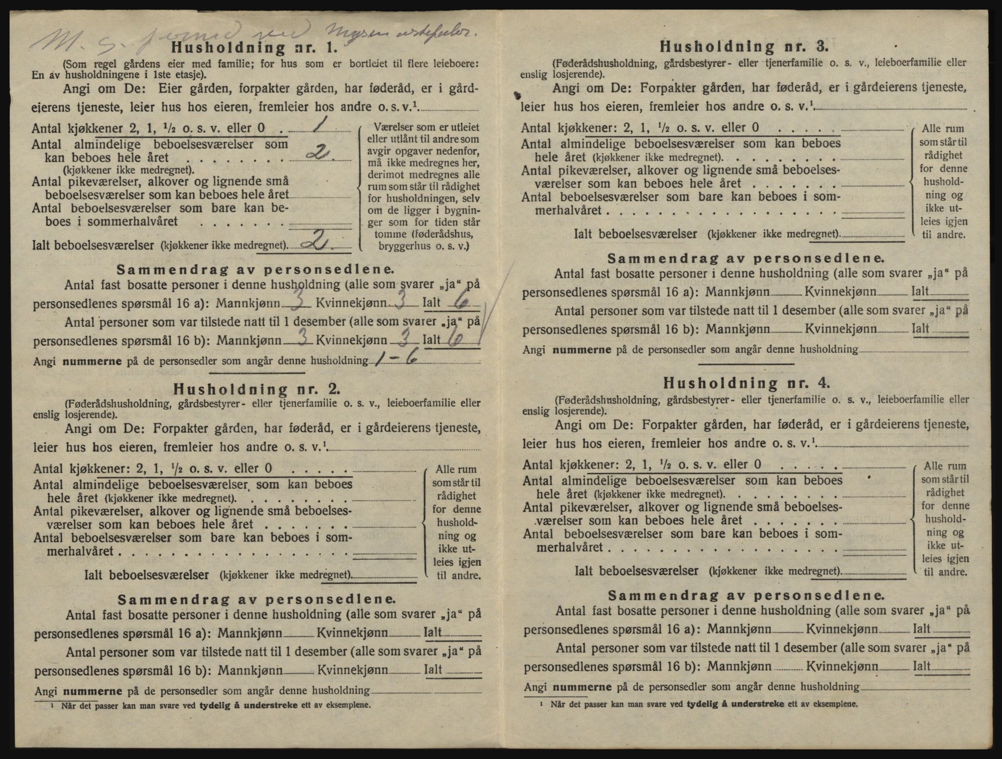 SAO, 1920 census for Mysen, 1920, p. 36