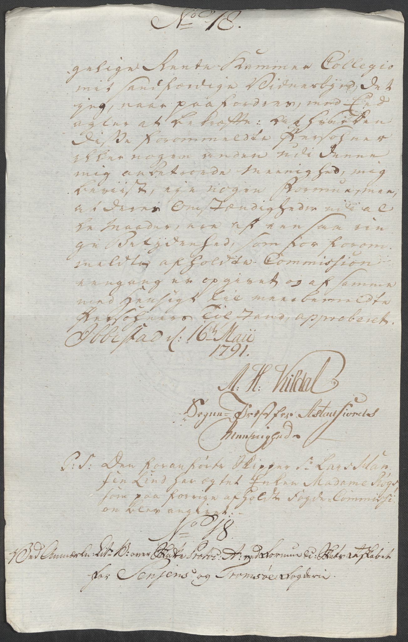 Rentekammeret inntil 1814, Reviderte regnskaper, Mindre regnskaper, AV/RA-EA-4068/Rf/Rfe/L0042:  Senja og Troms fogderi, 1789, p. 43