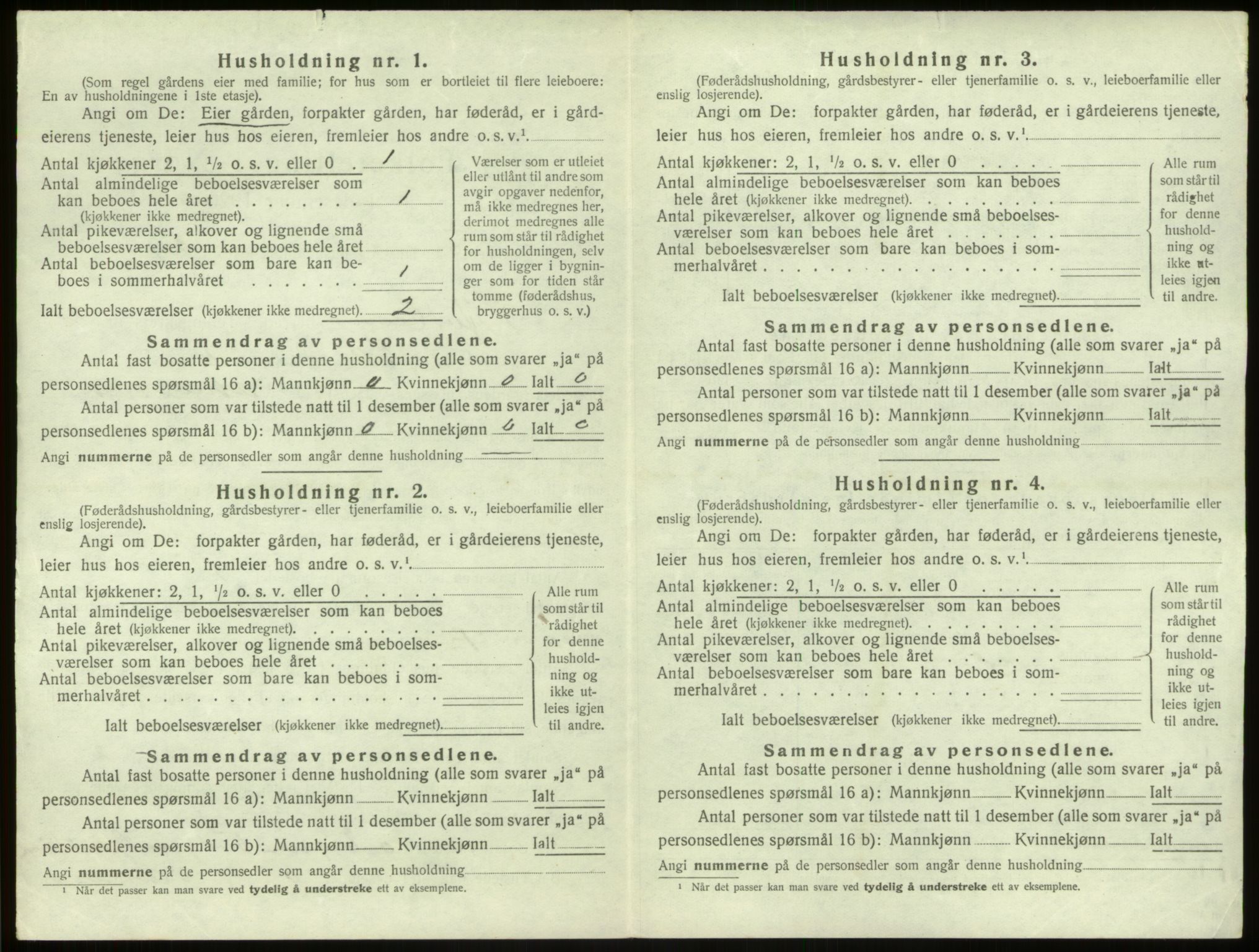 SAB, 1920 census for Aurland, 1920, p. 253