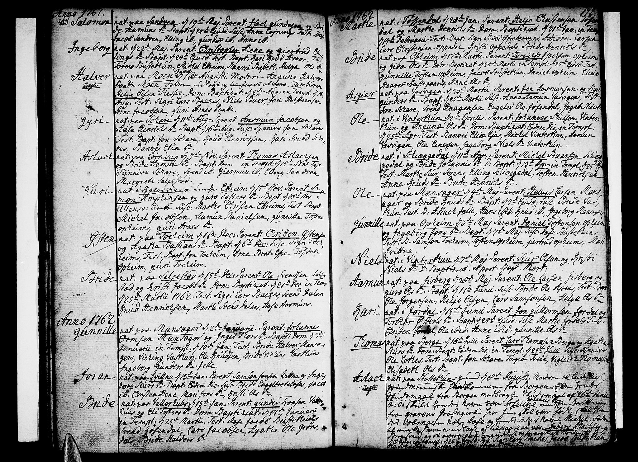 Ullensvang sokneprestembete, SAB/A-78701/H/Haa: Parish register (official) no. A 6 /3, 1758-1788, p. 172