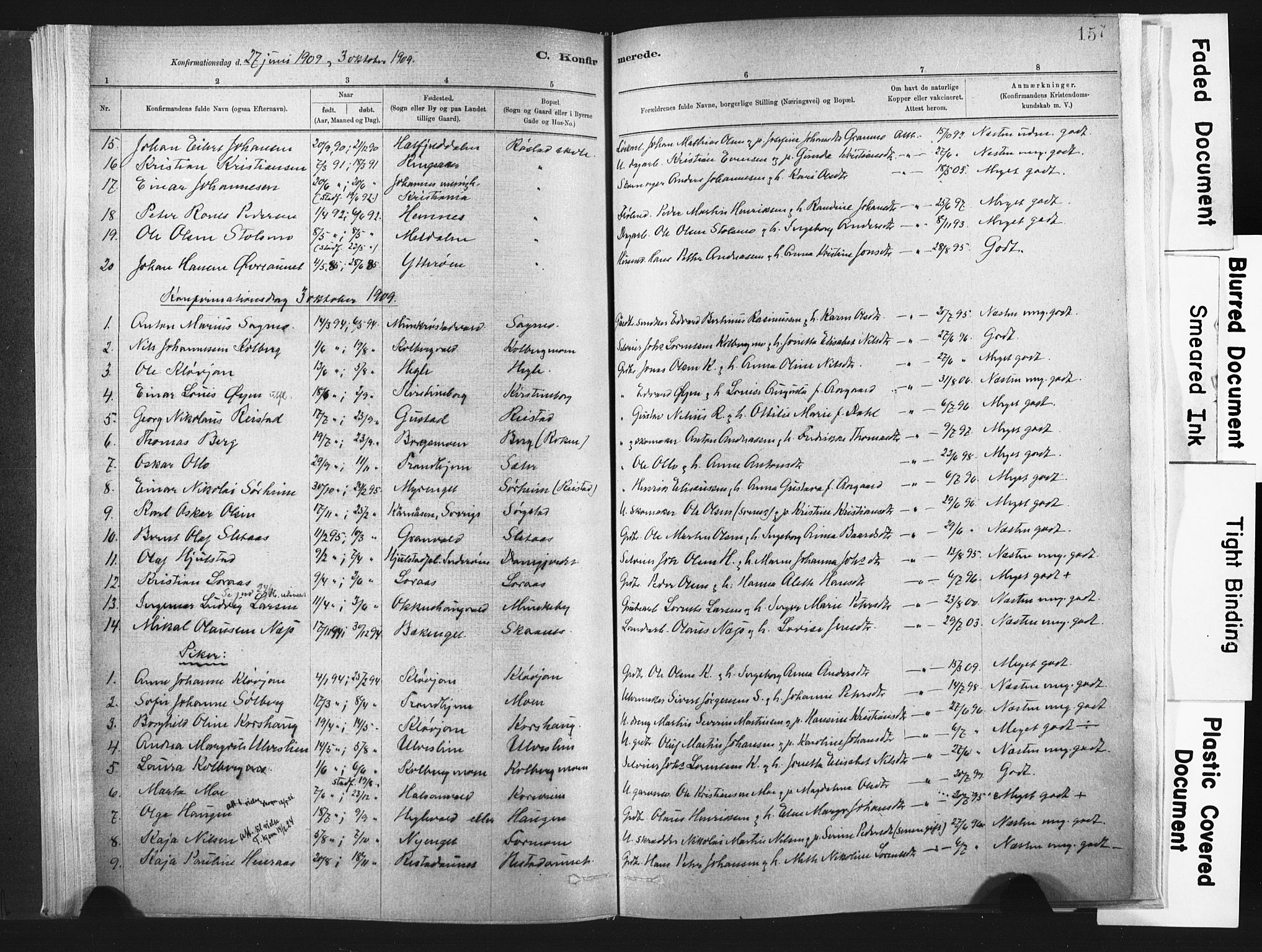 Ministerialprotokoller, klokkerbøker og fødselsregistre - Nord-Trøndelag, SAT/A-1458/721/L0207: Parish register (official) no. 721A02, 1880-1911, p. 157