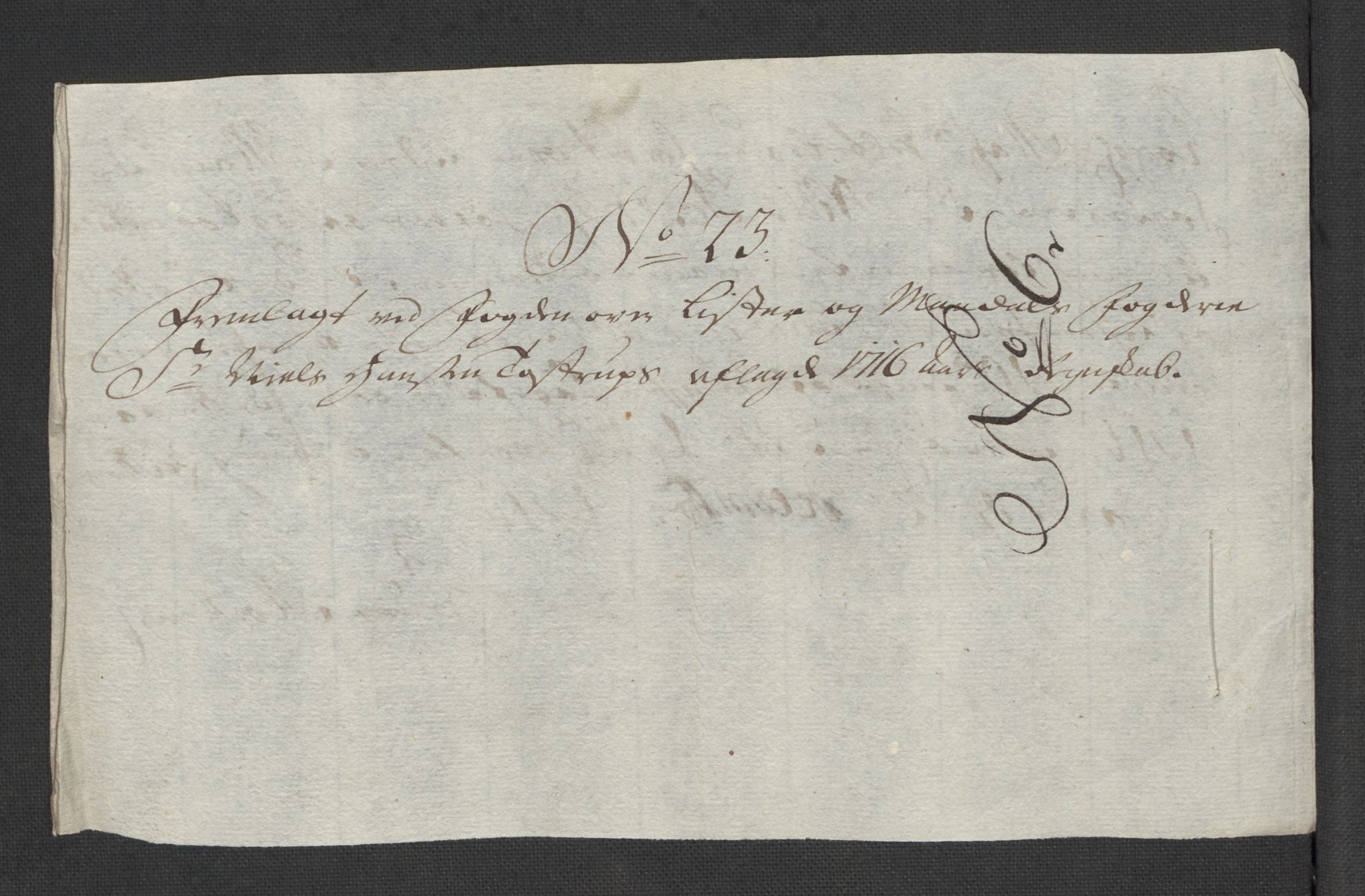 Rentekammeret inntil 1814, Reviderte regnskaper, Fogderegnskap, AV/RA-EA-4092/R43/L2560: Fogderegnskap Lista og Mandal, 1716, p. 225