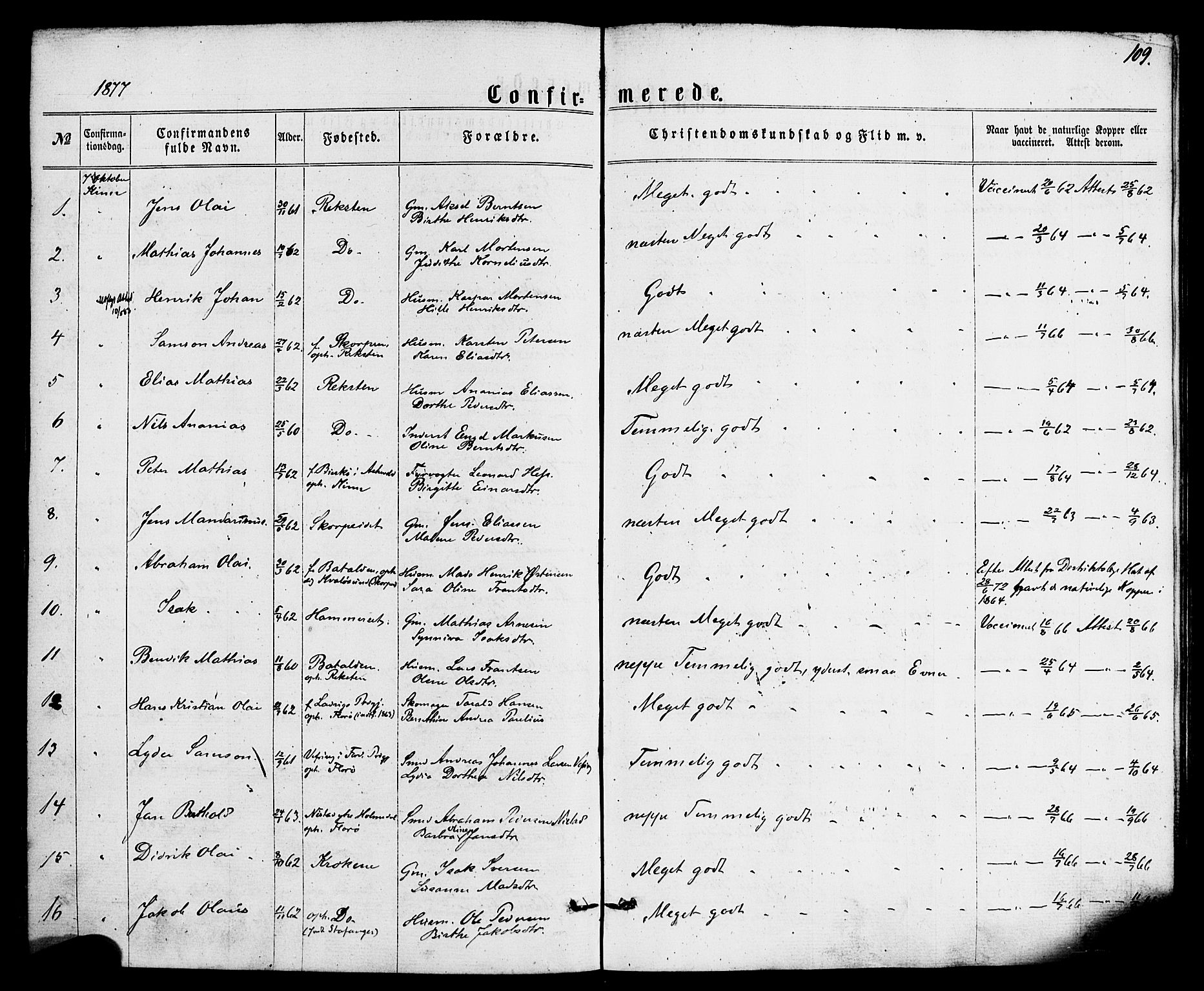 Kinn sokneprestembete, SAB/A-80801/H/Haa/Haaa/L0008: Parish register (official) no. A 8, 1859-1882, p. 109
