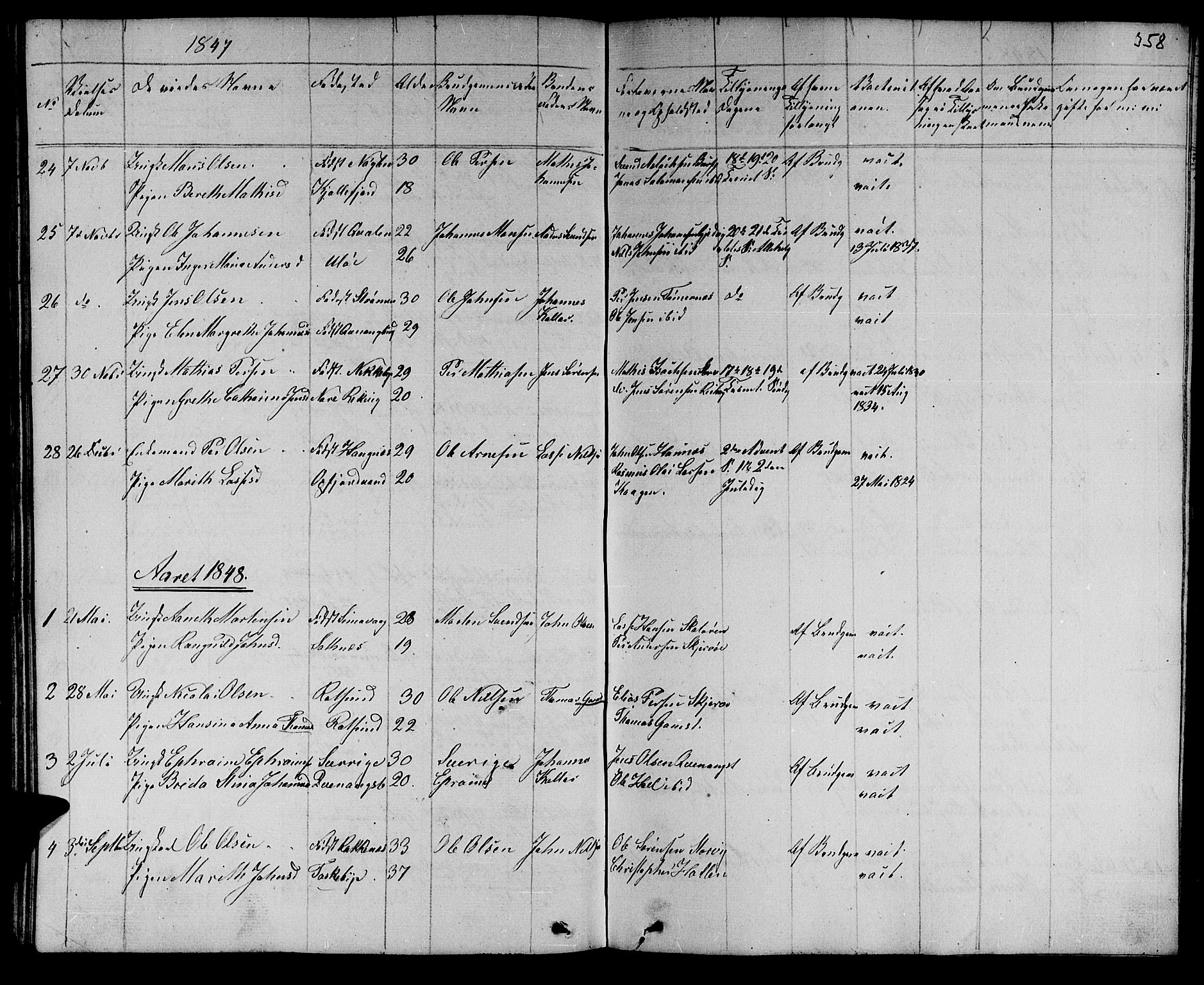 Skjervøy sokneprestkontor, AV/SATØ-S-1300/H/Ha/Hab/L0002klokker: Parish register (copy) no. 2, 1839-1848, p. 357-358