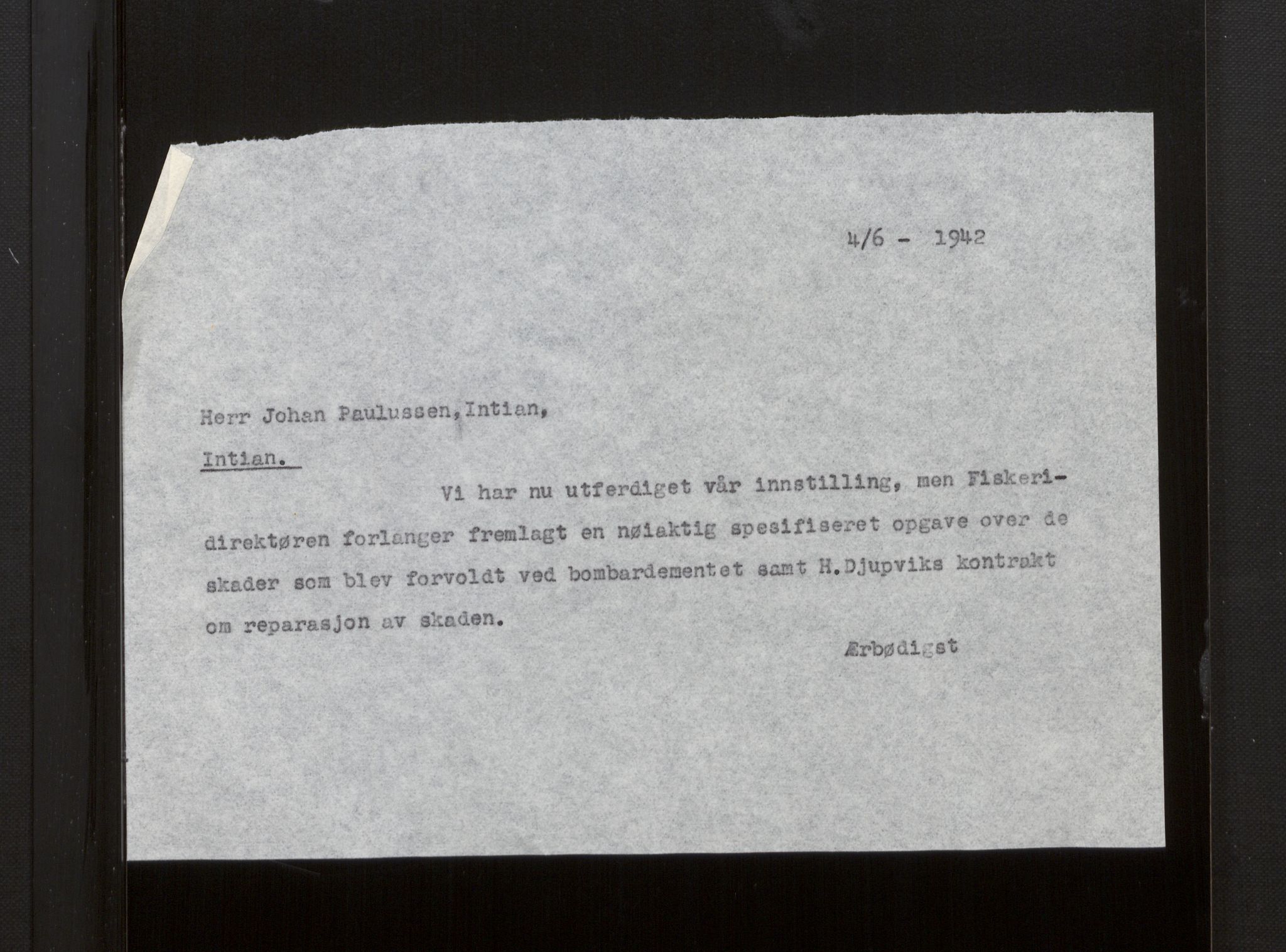 Fiskeridirektoratet - 1 Adm. ledelse - 13 Båtkontoret, AV/SAB-A-2003/La/L0008: Statens krigsforsikring for fiskeflåten, 1936-1971, p. 405