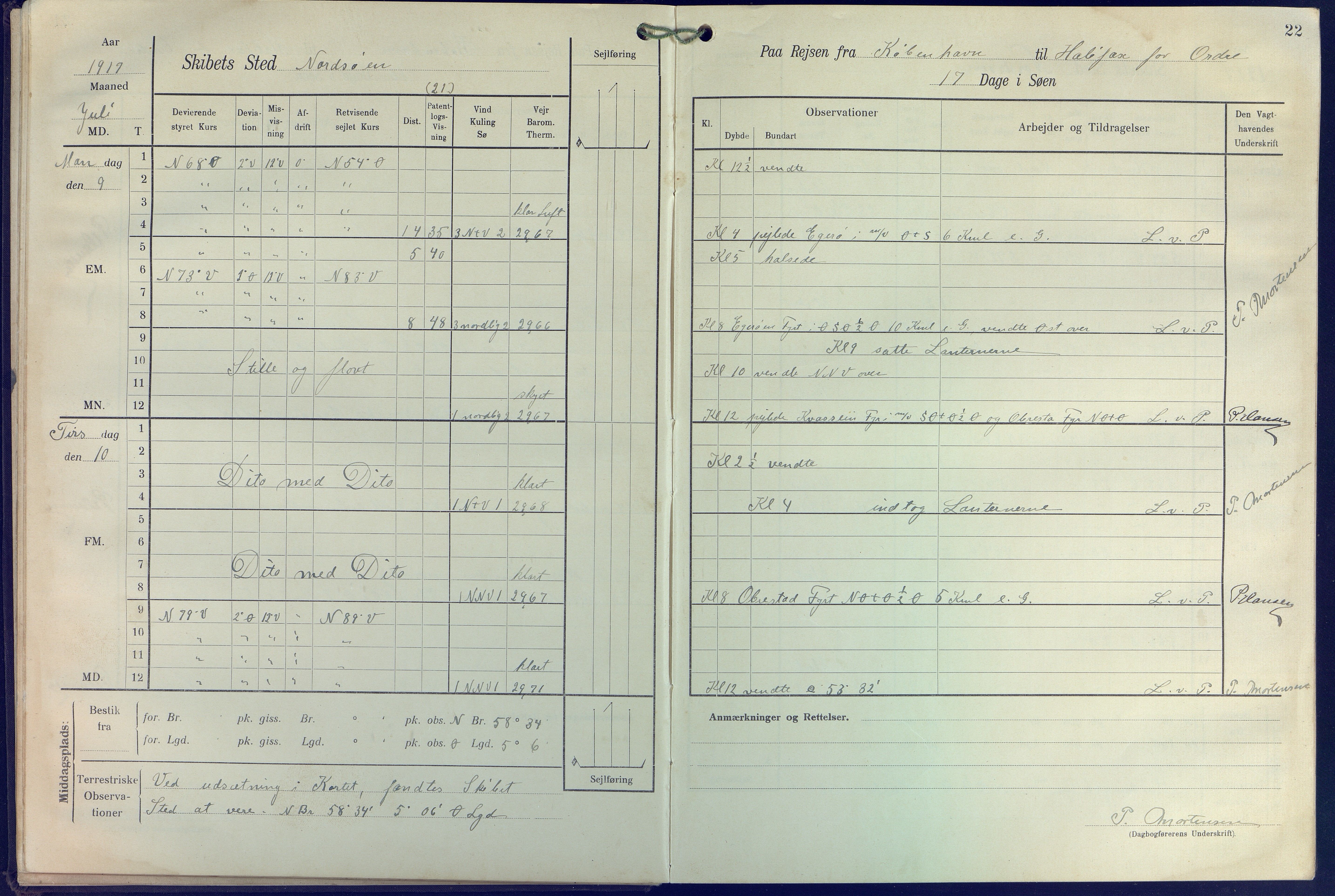 Fartøysarkivet, AAKS/PA-1934/F/L0271: Pehr Ugland (bark), 1917-1919, p. 22