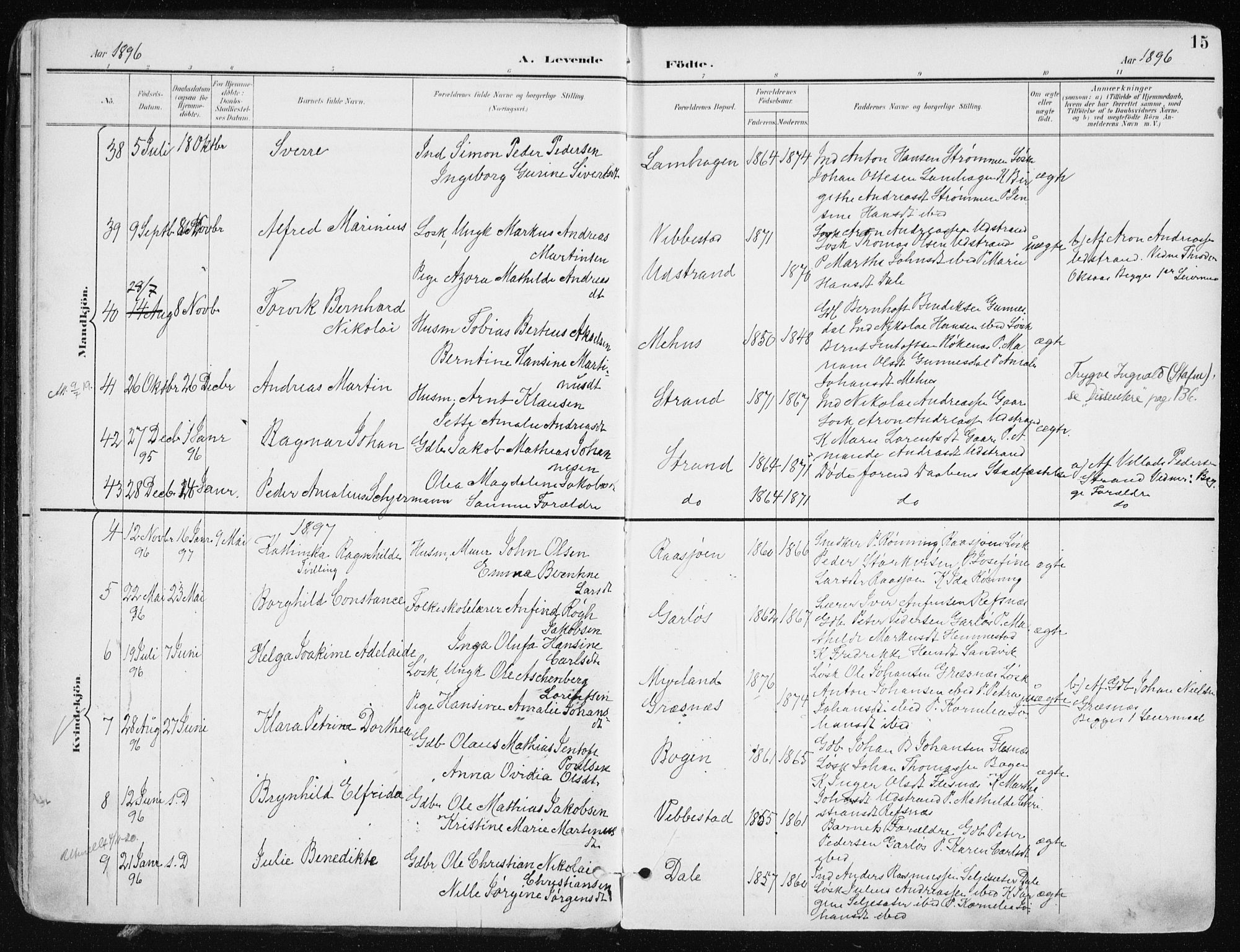 Kvæfjord sokneprestkontor, SATØ/S-1323/G/Ga/Gaa/L0006kirke: Parish register (official) no. 6, 1895-1914, p. 15