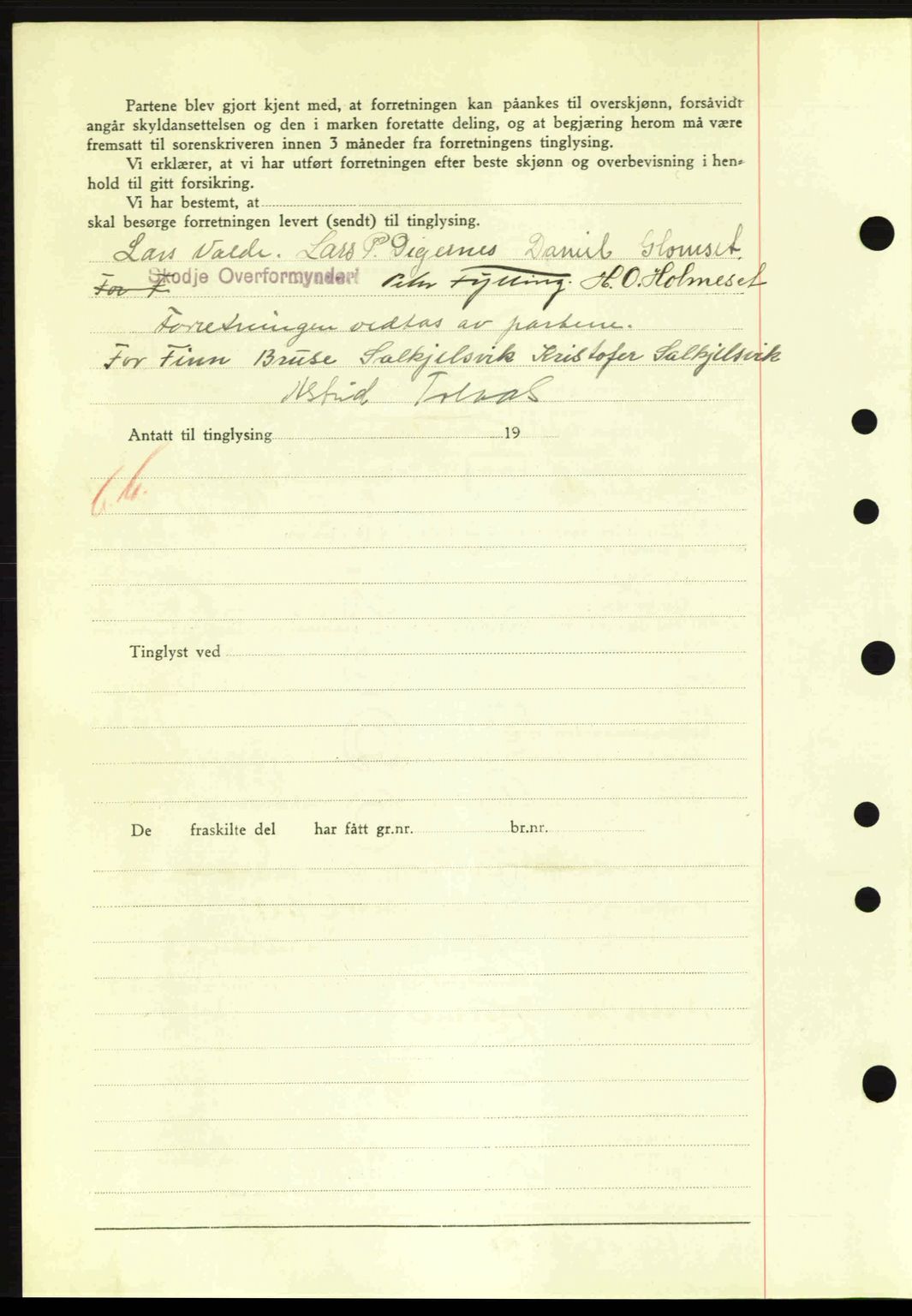 Nordre Sunnmøre sorenskriveri, SAT/A-0006/1/2/2C/2Ca: Mortgage book no. A11, 1941-1941, Diary no: : 919/1941