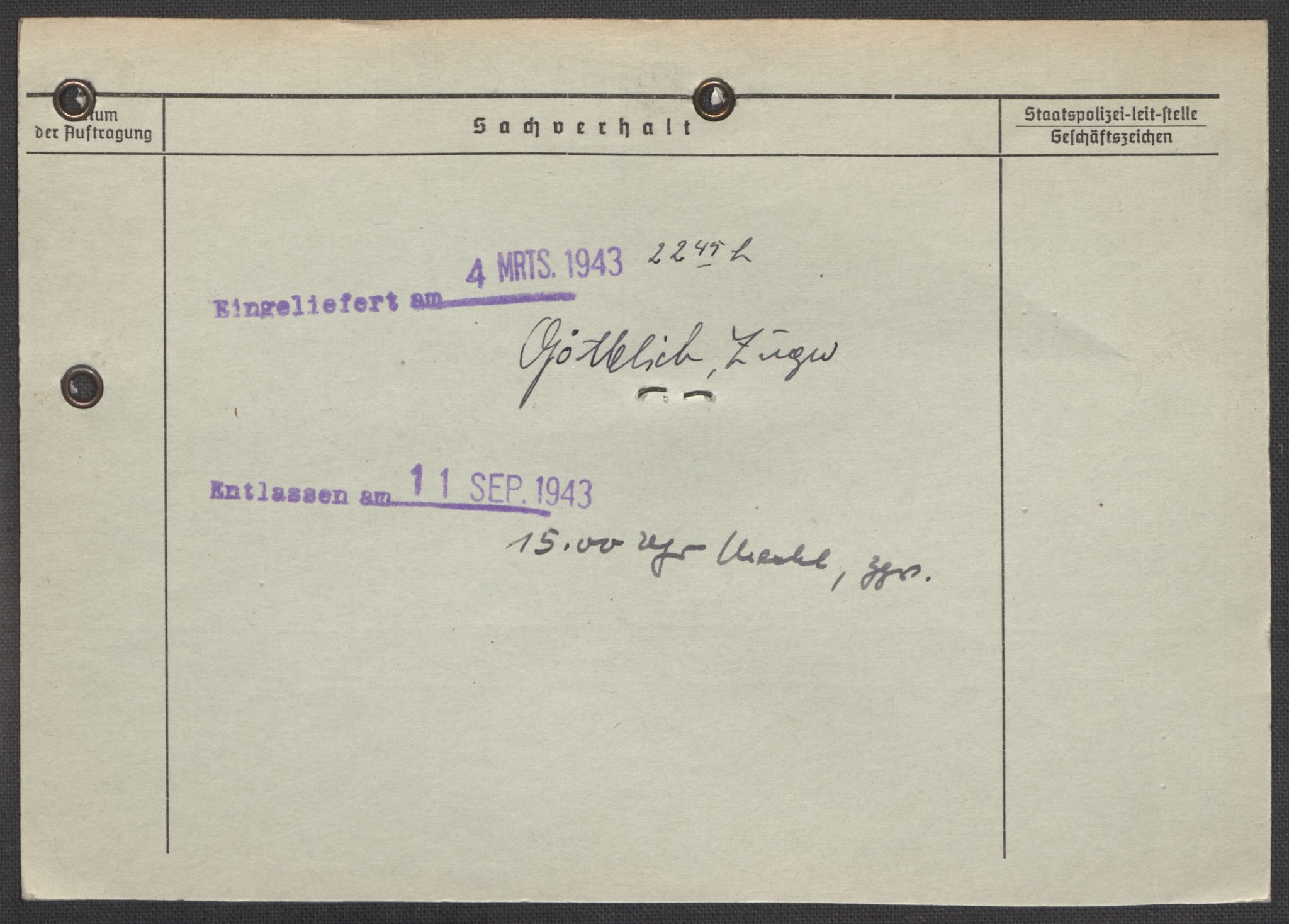 Befehlshaber der Sicherheitspolizei und des SD, AV/RA-RAFA-5969/E/Ea/Eaa/L0009: Register over norske fanger i Møllergata 19: Ru-Sy, 1940-1945, p. 1683