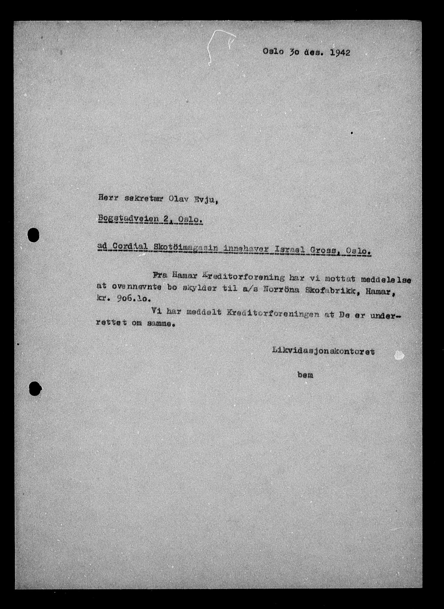 Justisdepartementet, Tilbakeføringskontoret for inndratte formuer, AV/RA-S-1564/H/Hc/Hcc/L0929: --, 1945-1947, p. 18