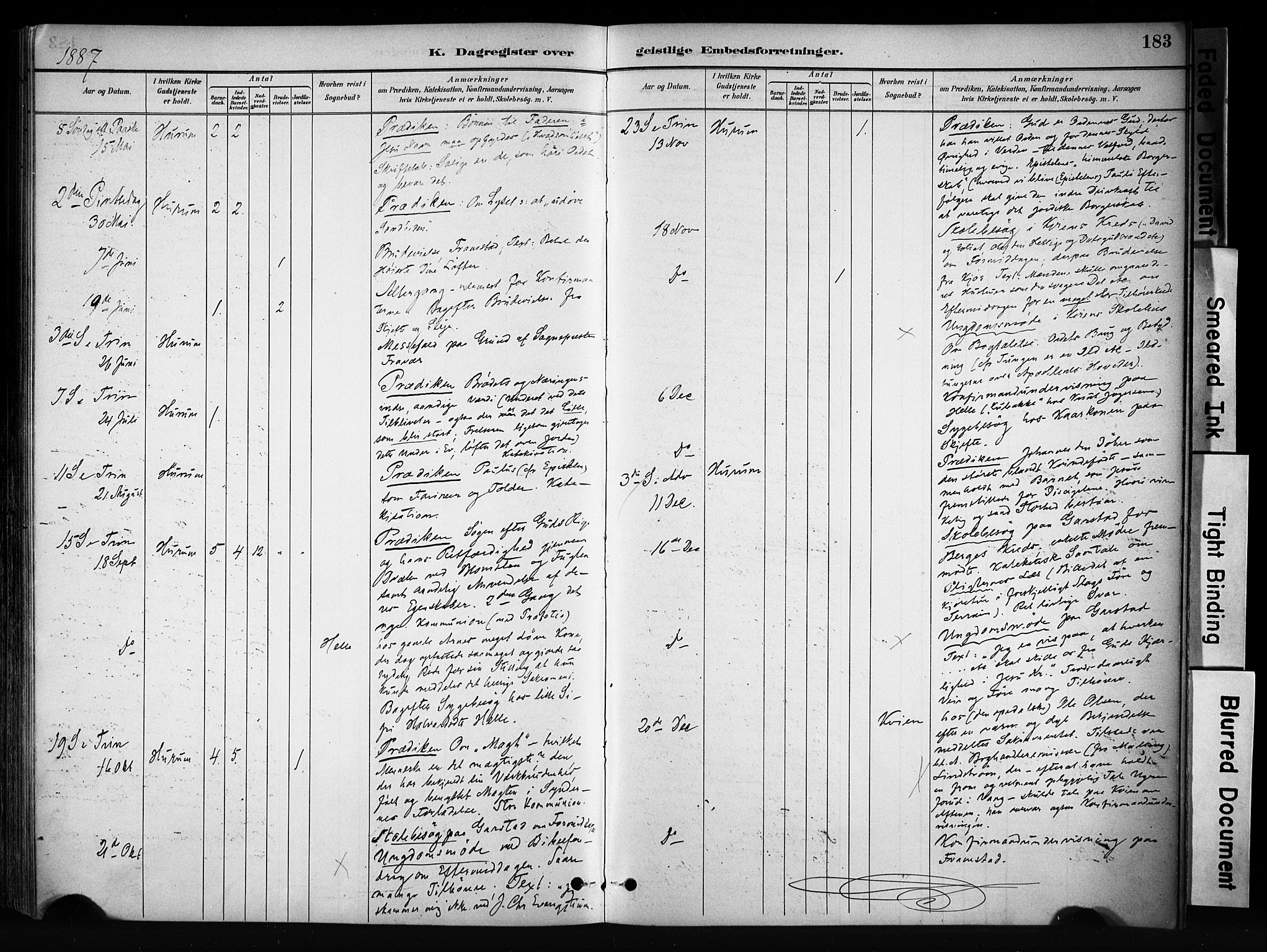 Vang prestekontor, Valdres, SAH/PREST-140/H/Ha/L0009: Parish register (official) no. 9, 1882-1914, p. 183