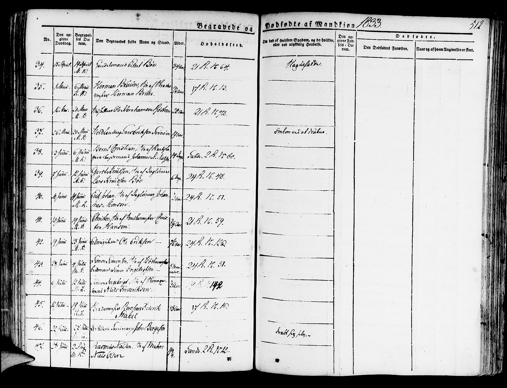 Korskirken sokneprestembete, SAB/A-76101/H/Haa/L0014: Parish register (official) no. A 14, 1823-1835, p. 512