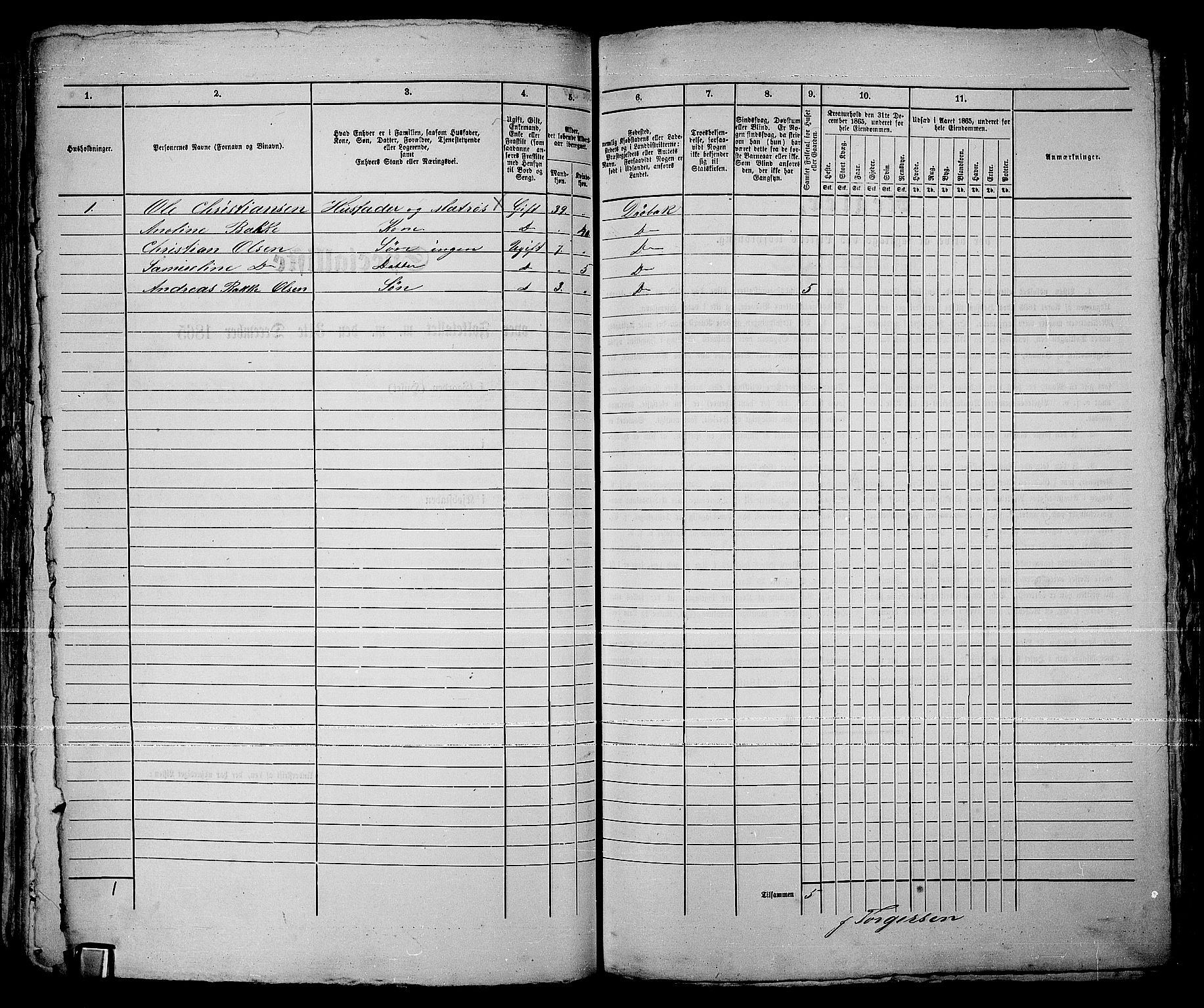 RA, 1865 census for Drøbak/Drøbak, 1865, p. 221